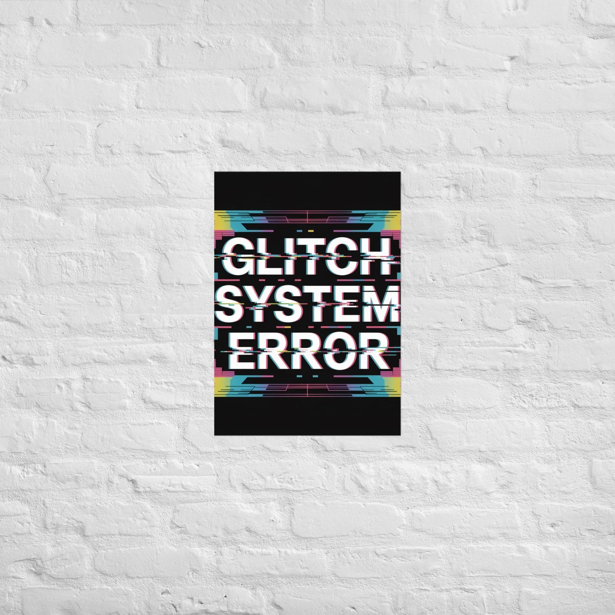 Glitch System Error – Cyberpunk Digital Distortion Art Poster - RaZits