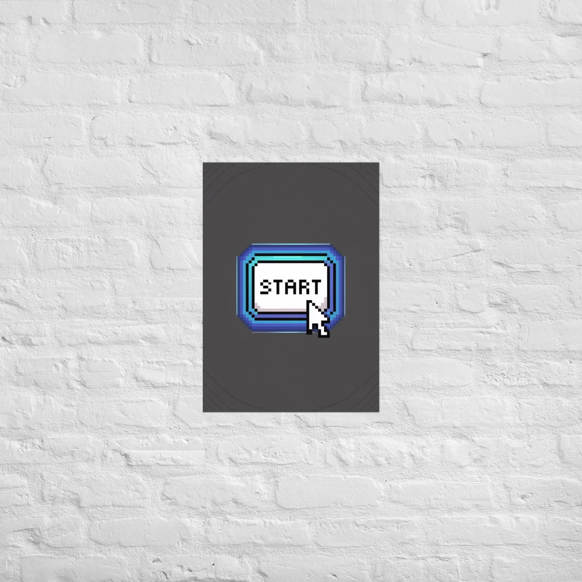 Start Button Pixel Art – Retro Minimal Gaming Design - RaZits