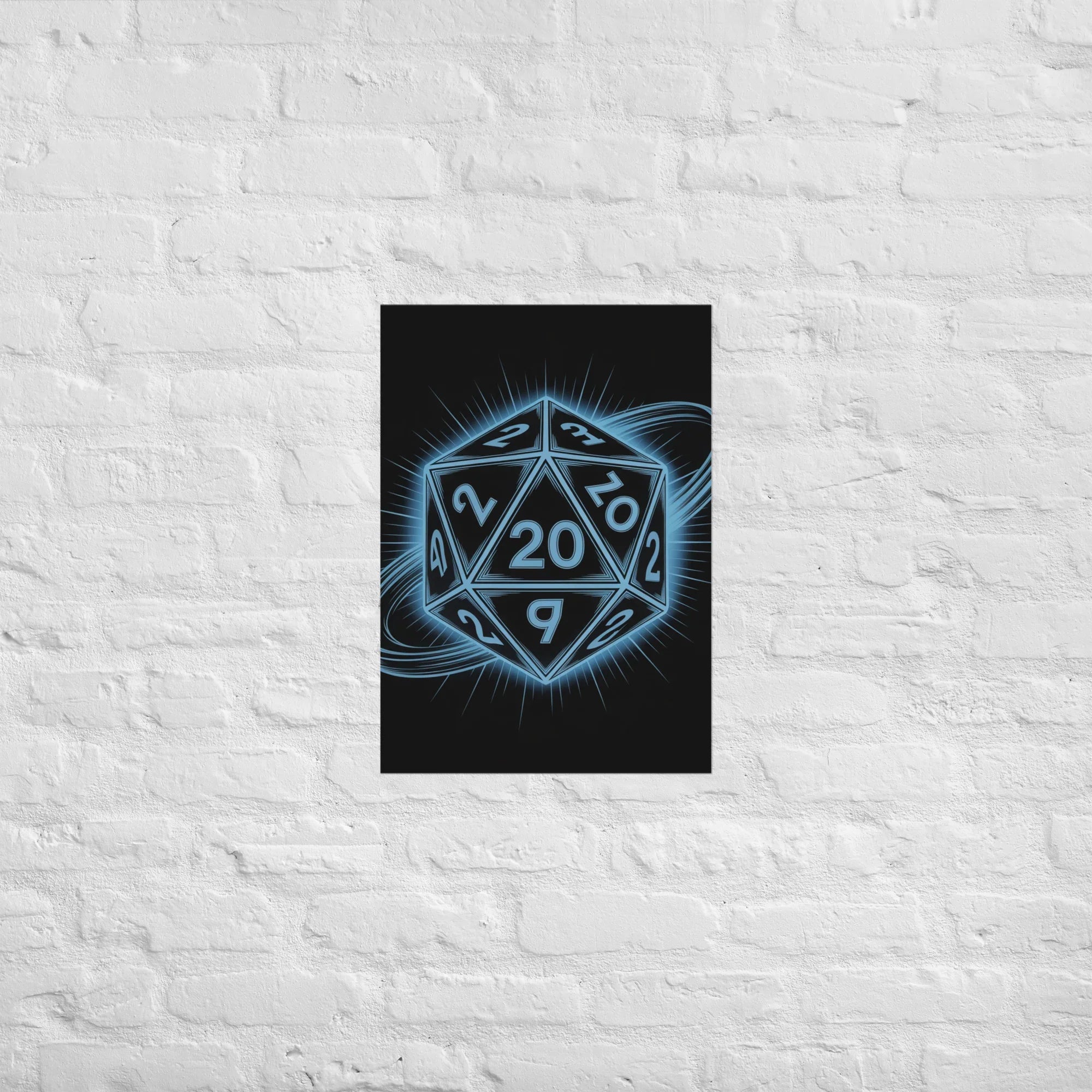 D20 Neon Dice Glow – Tabletop RPG Wall Art for Gaming Rooms - RaZits