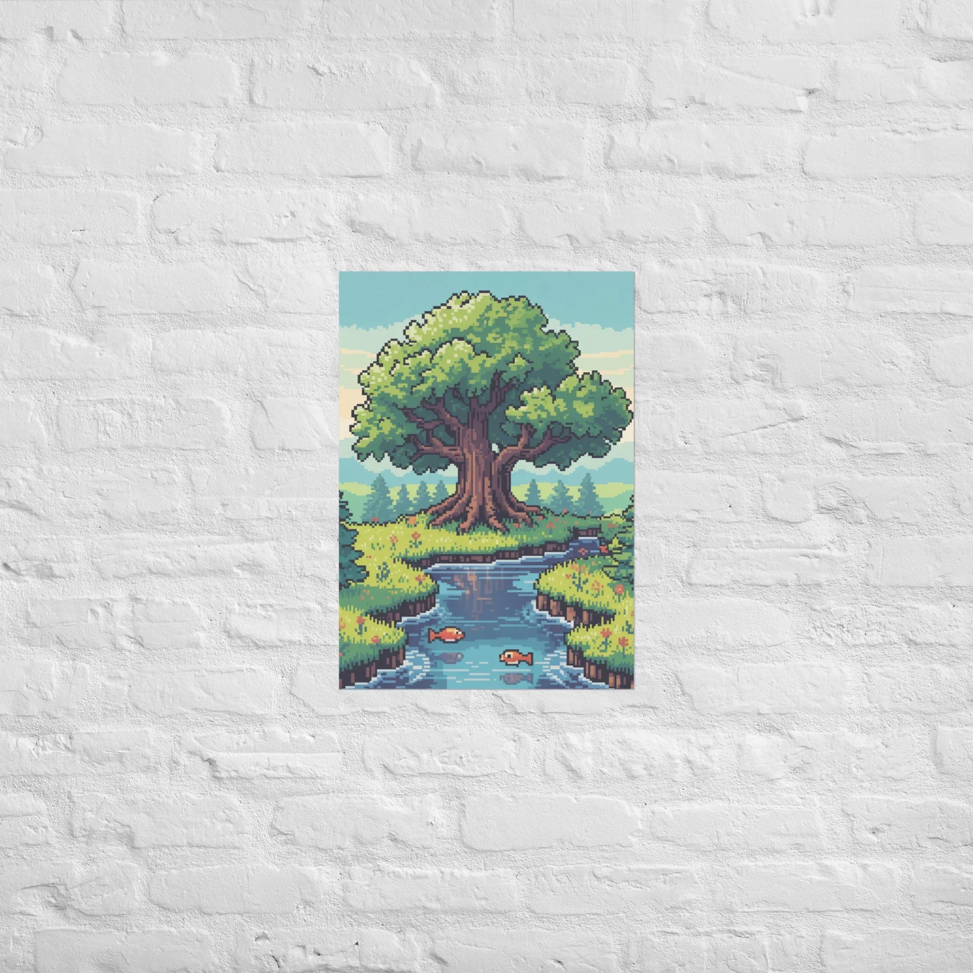 Pixel Grove – Retro Gaming Poster for Gamer Wall Art & Pixel Landscape Decor - RaZits