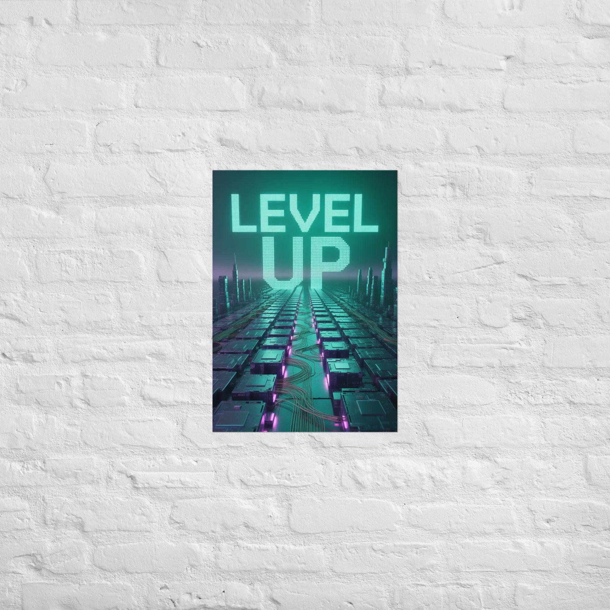 Level Up – Cyber Futuristic Wall Art for Gamers & Tech Lovers - RaZits