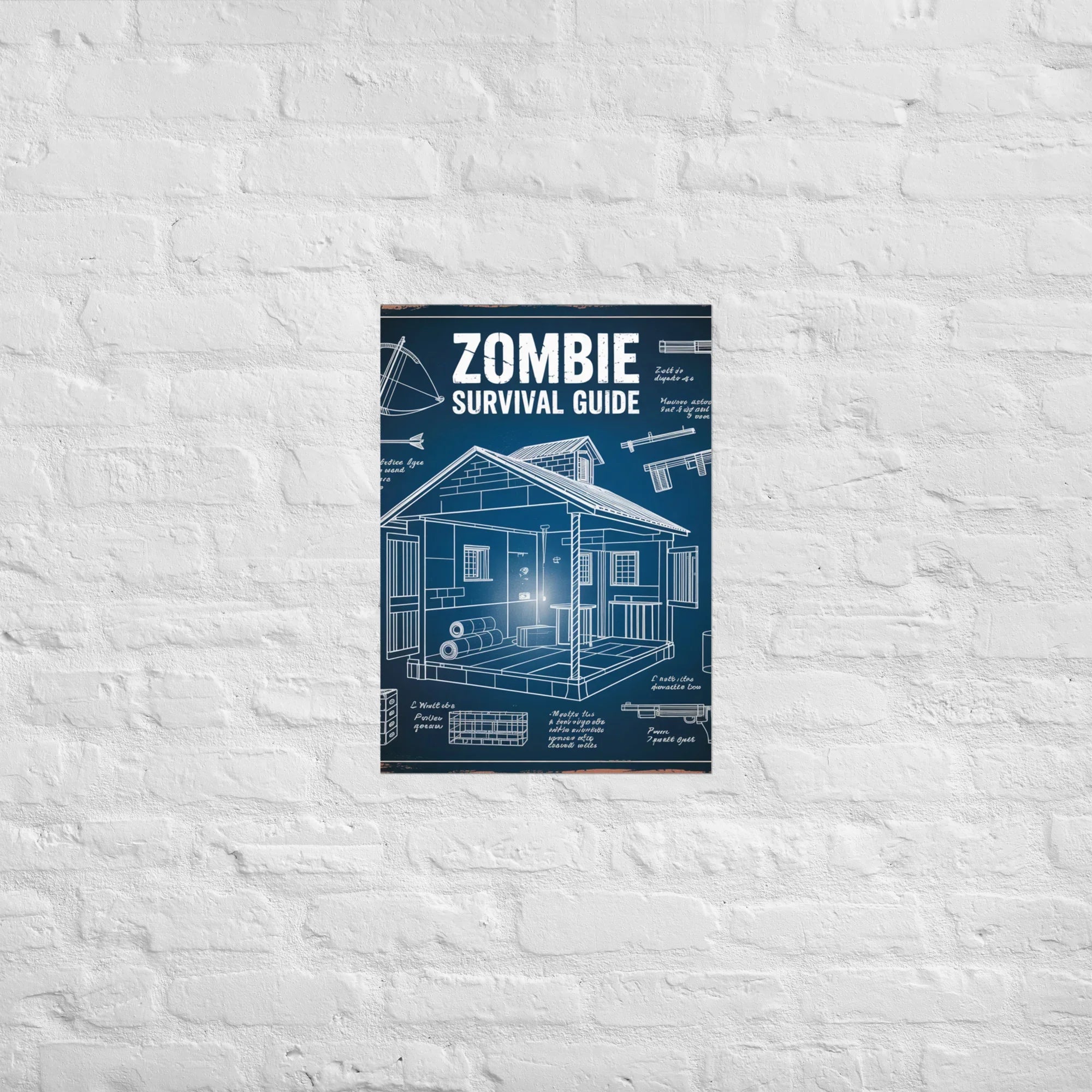 Zombie Survival Guide Blueprint – Tactical Gamer Wall Art - RaZits