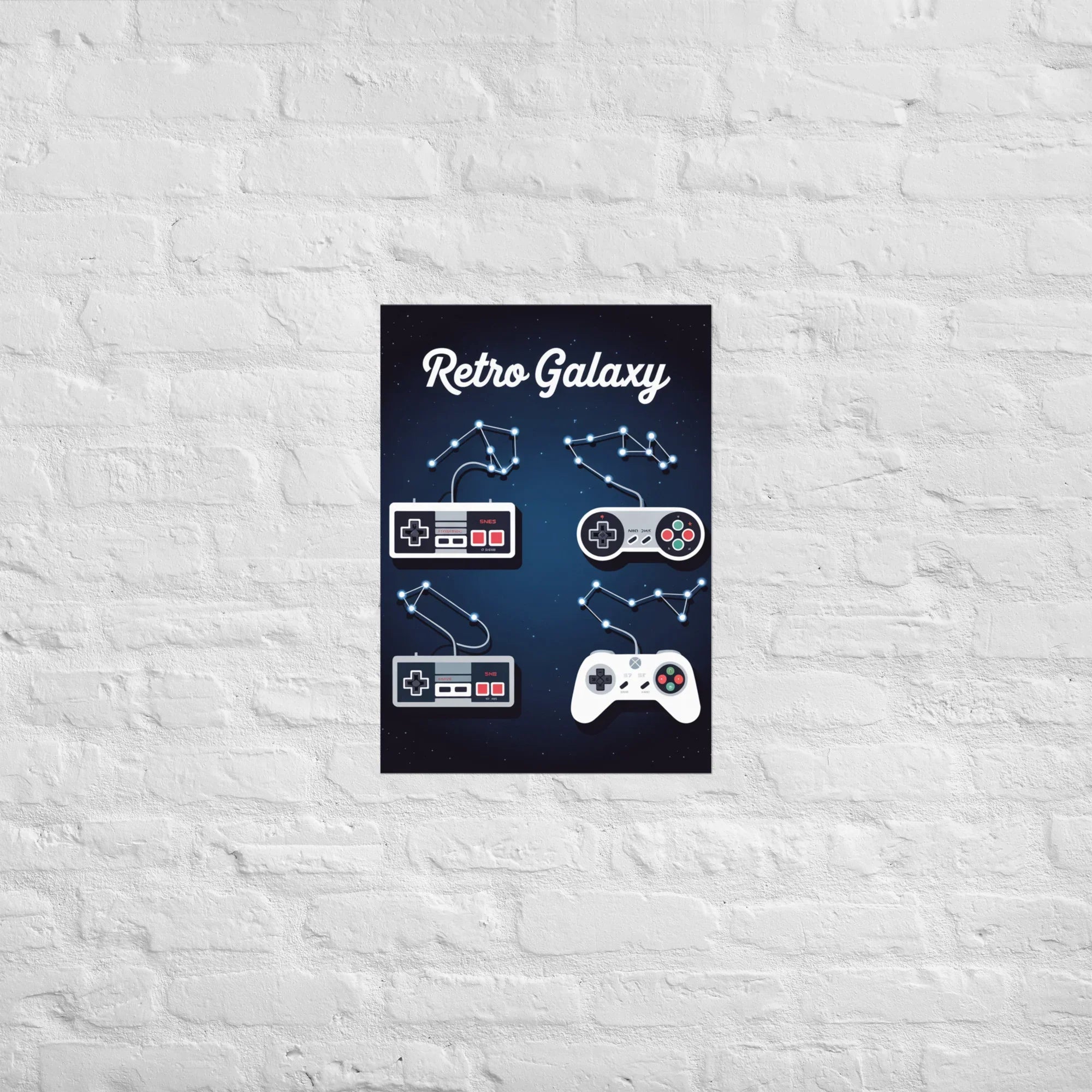 Retro Galaxy – Vintage Controller Constellation Gaming Poster - RaZits