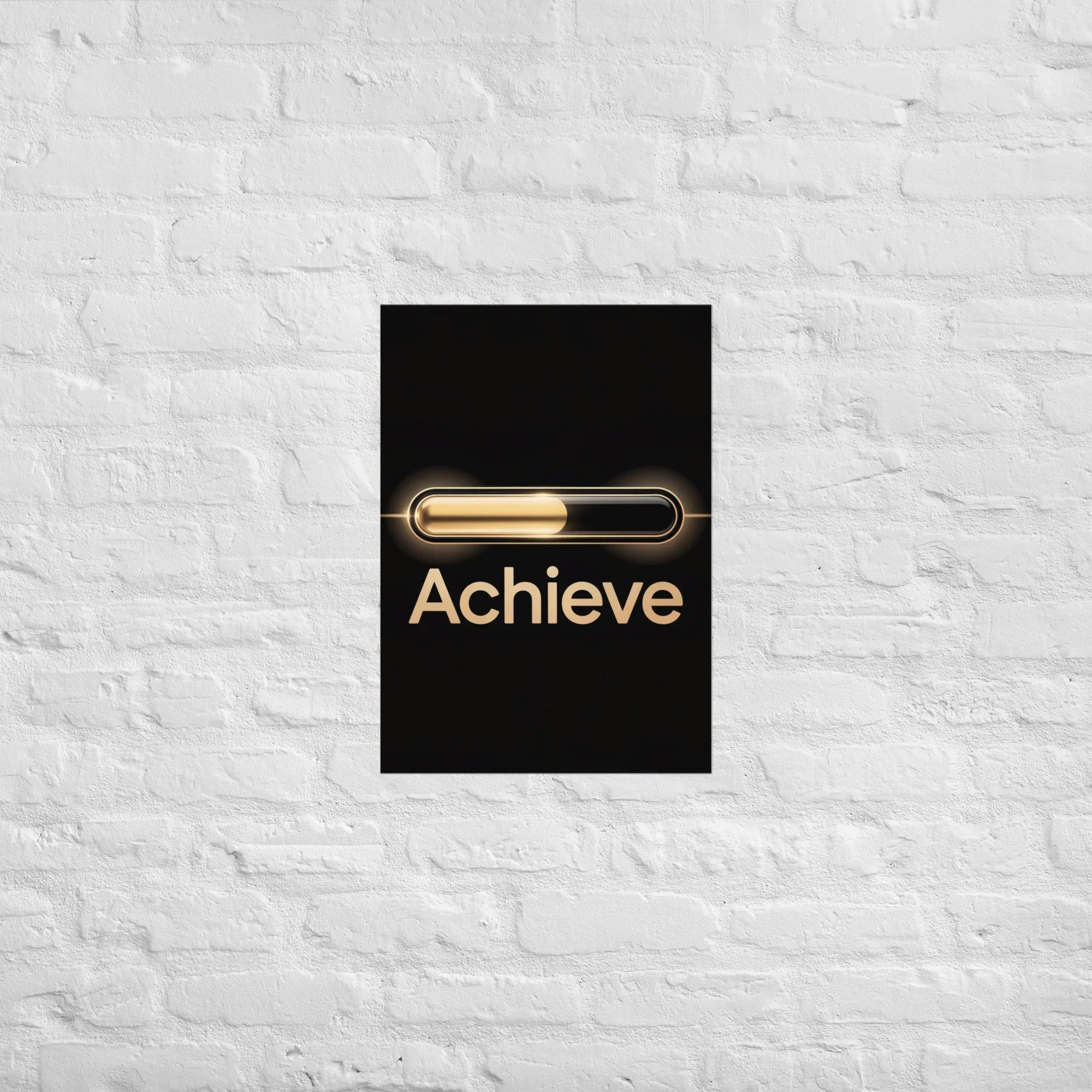Achieve – Golden Progress Bar Motivational Gaming Poster - RaZits