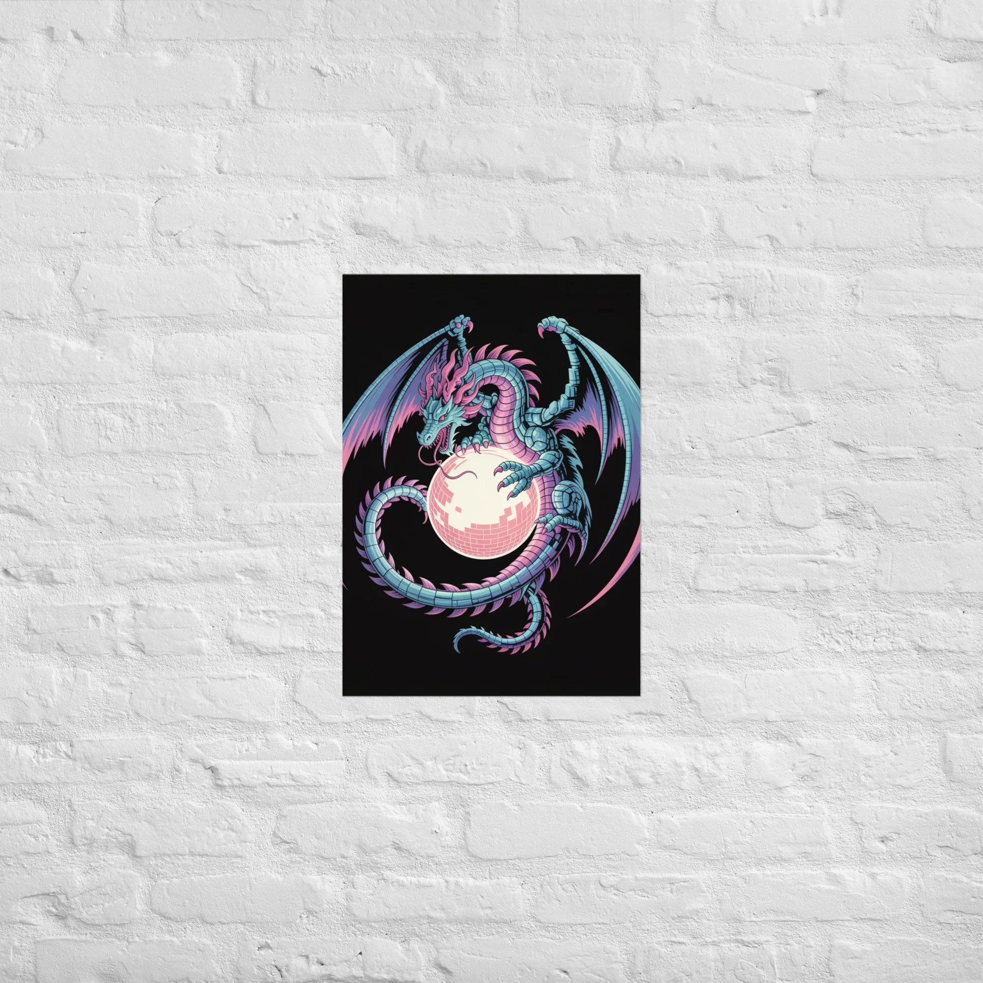 Cyber Dragon – Neon Pixel Fantasy Gaming Poster - RaZits