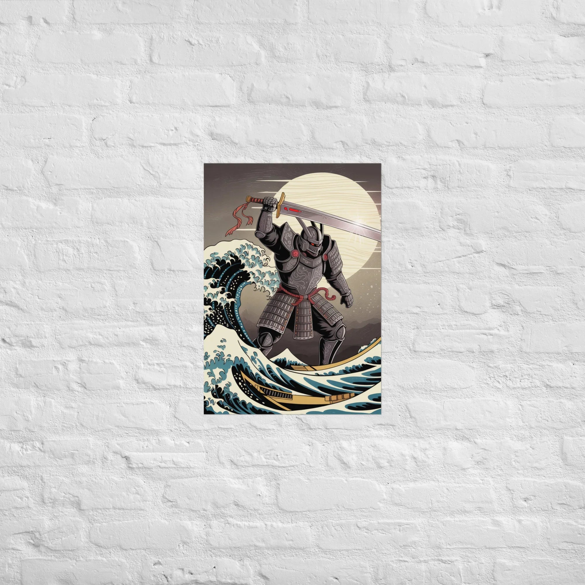 Cyber Samurai Wall Art – Katana Artwork Inspired by Japanese Wave & Mythology - RaZits