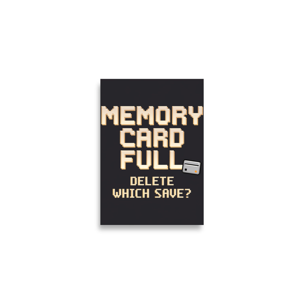 Memory Card Full retro gaming poster hero shot matte museum-grade print