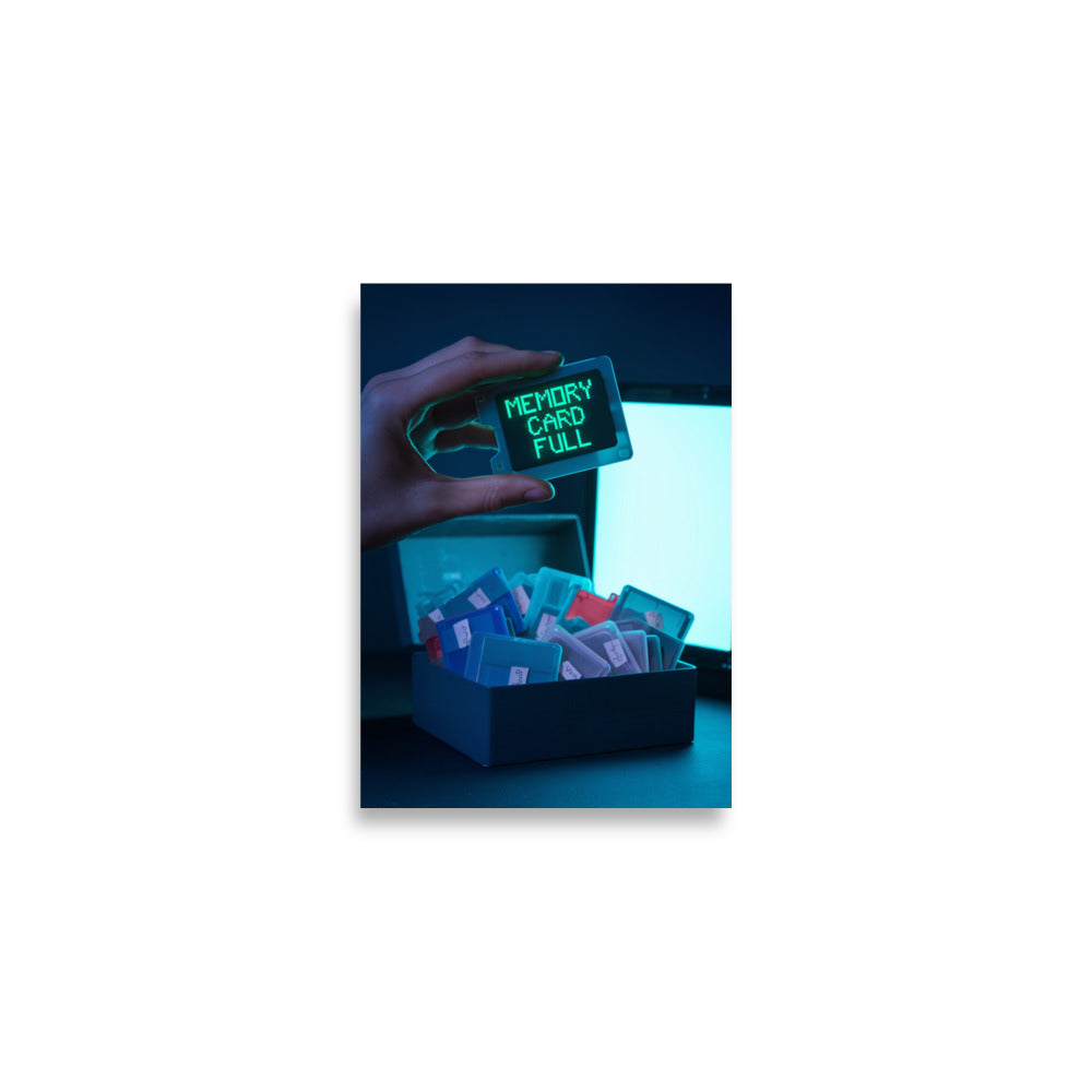 Storage Full memory card gaming poster styled on gaming room wall