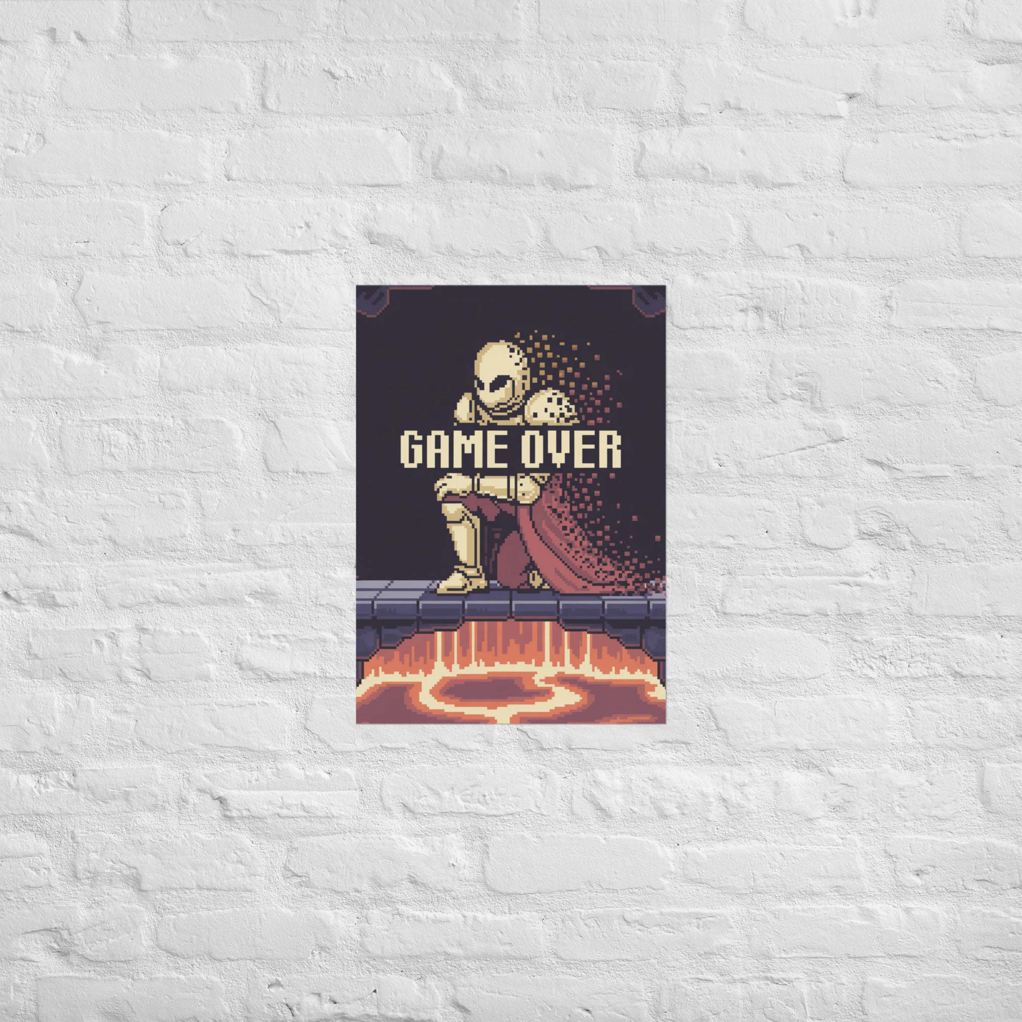 Bit Rot Memorial pixel knight poster close-up 189gsm matte texture detail