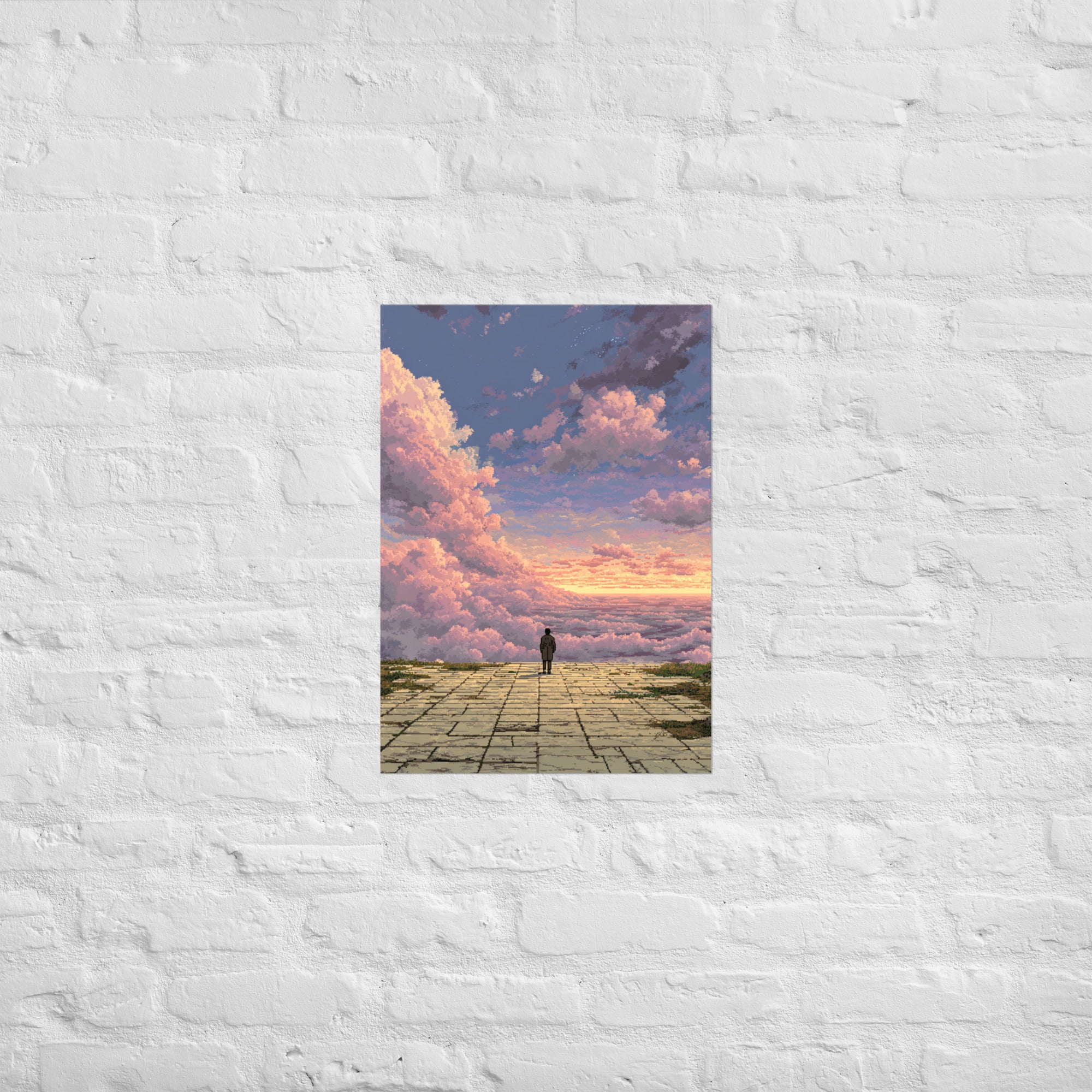 SNES Mode 7 horizon print in a game room, A2