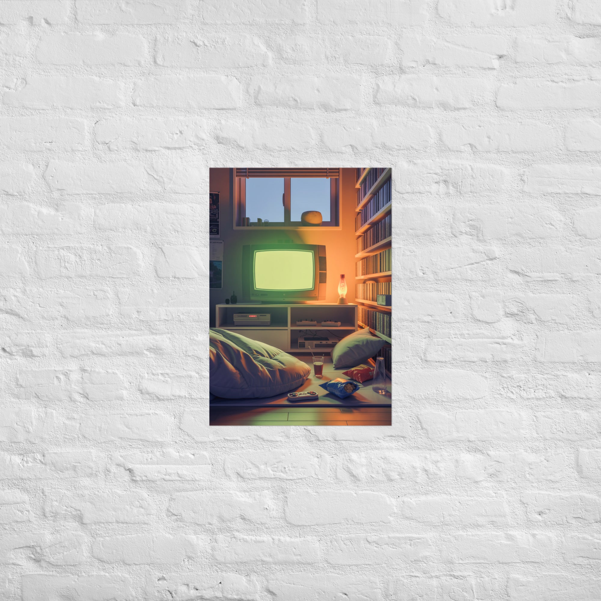 Gaming nostalgia print in a sentimental home office, A2