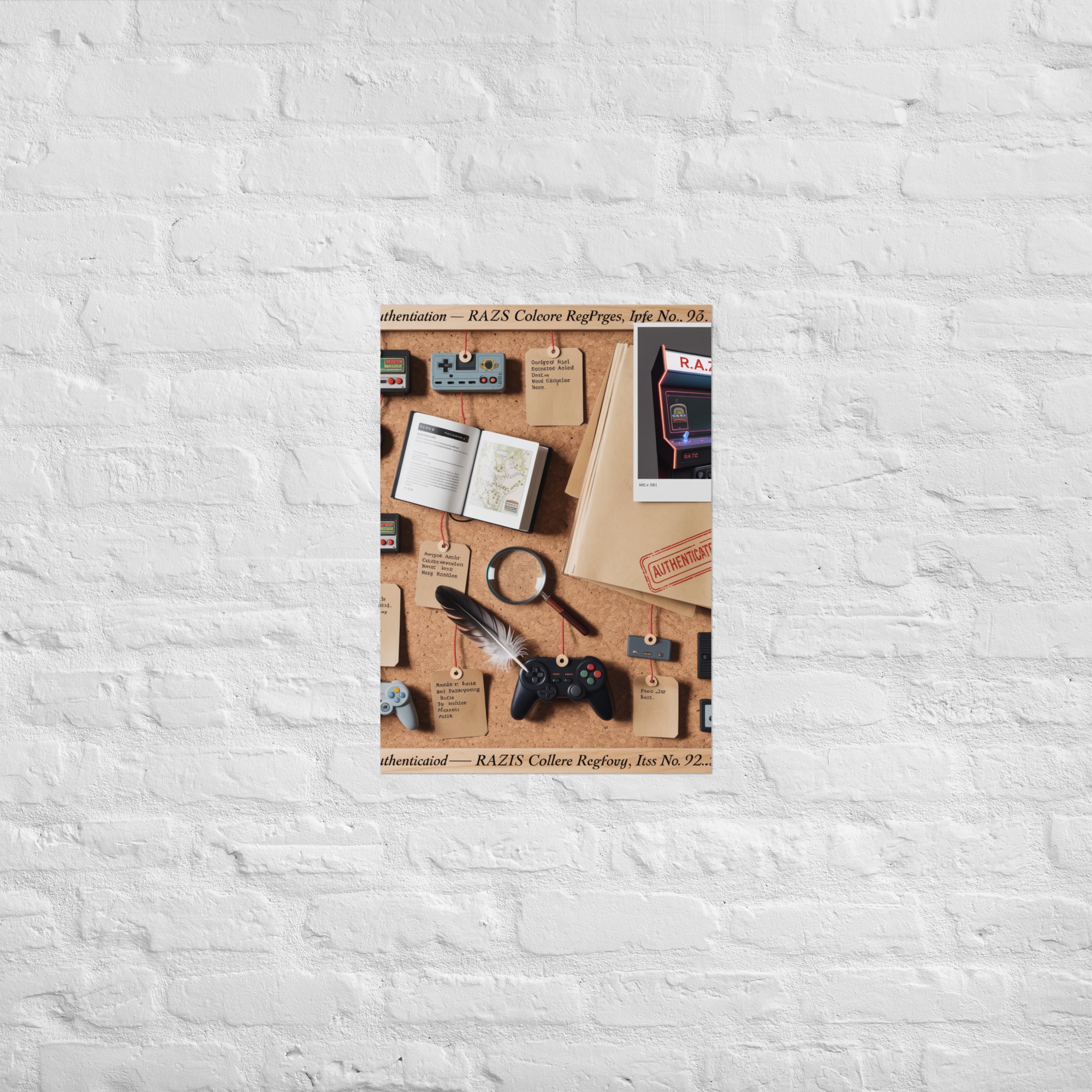 Dead Drop cartridge print in a curated room, A2