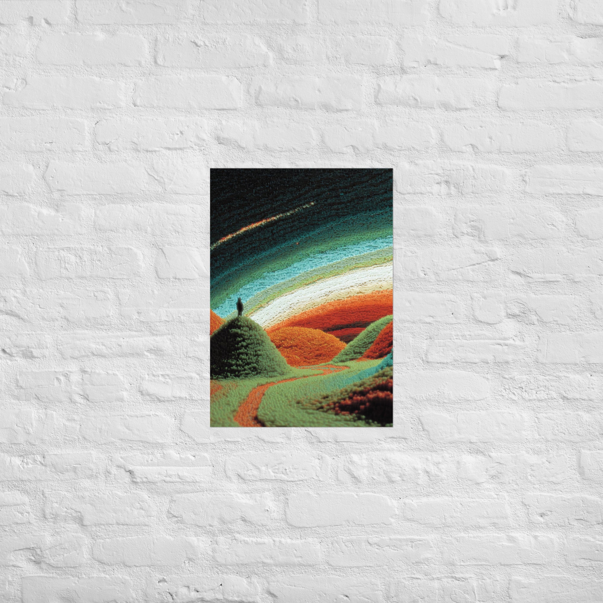 CRT glow collector print in a design-led room, A2
