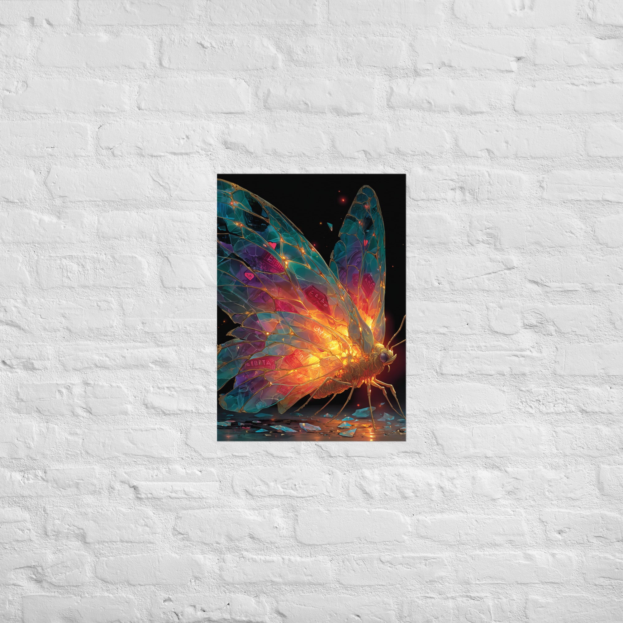 Game Over respawn poster hung in a founder's home office, A2 size