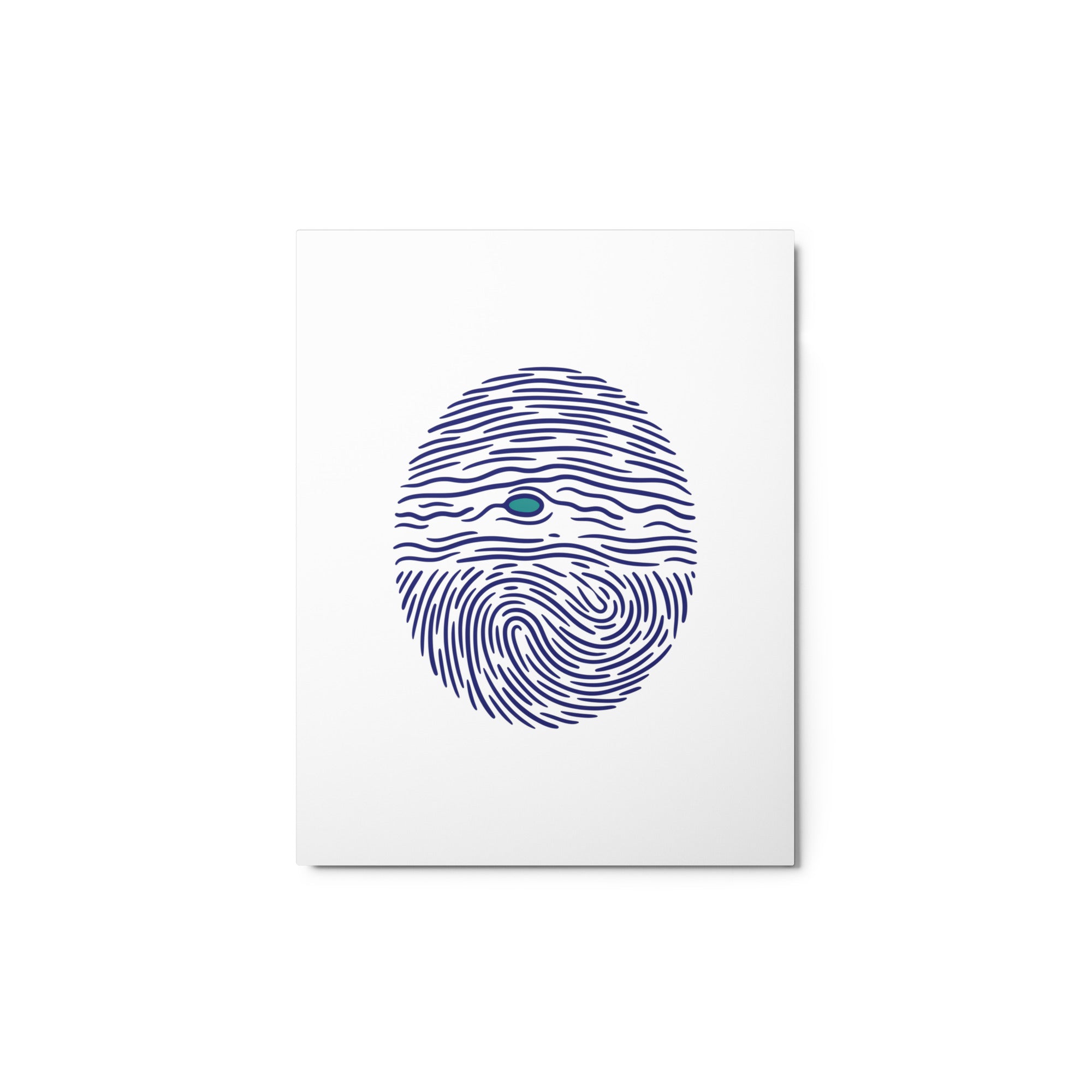Jupiter fingerprint glossy metal print, 11×14 inch, front view on white