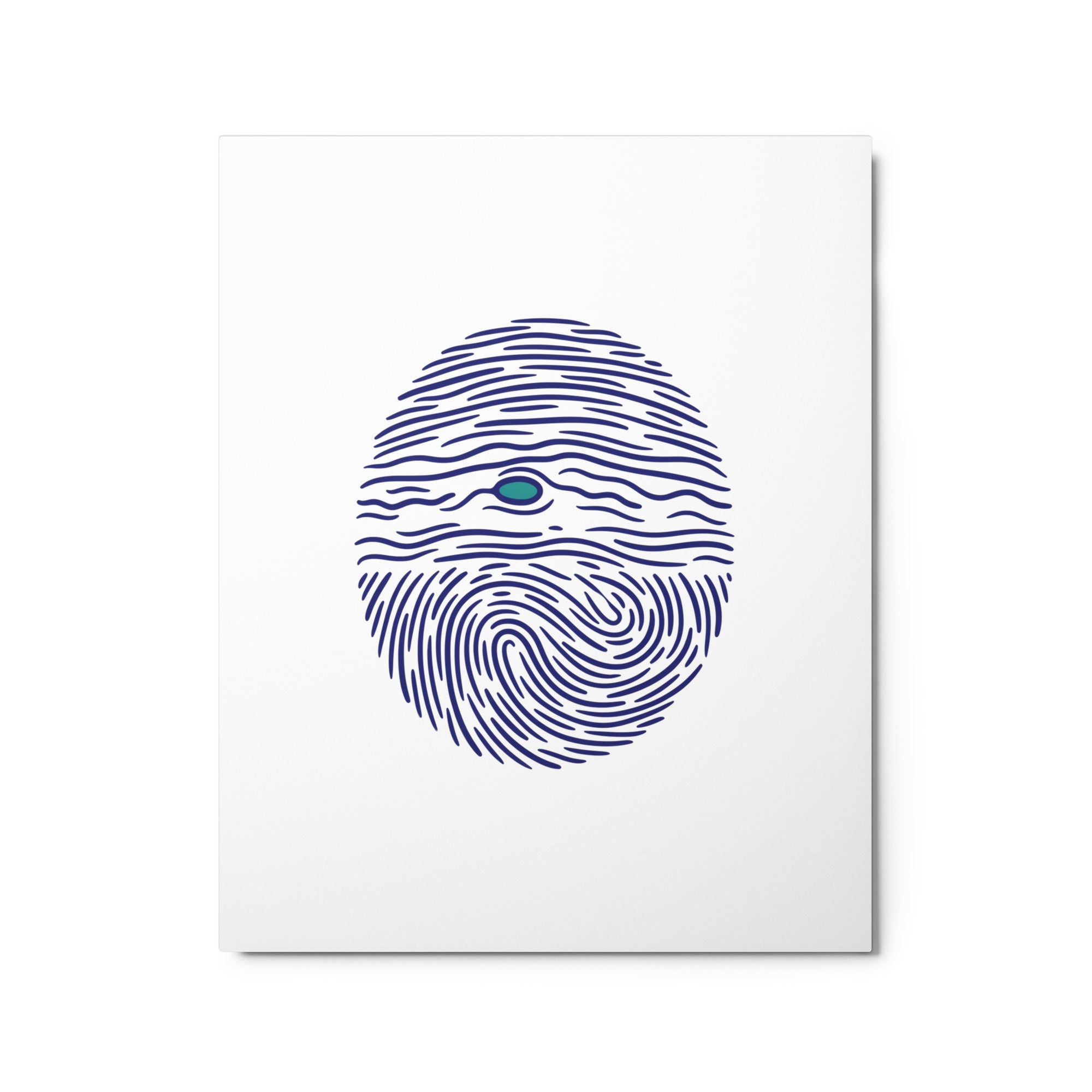 Jupiter fingerprint glossy metal print, 16×20 inch, front view on white