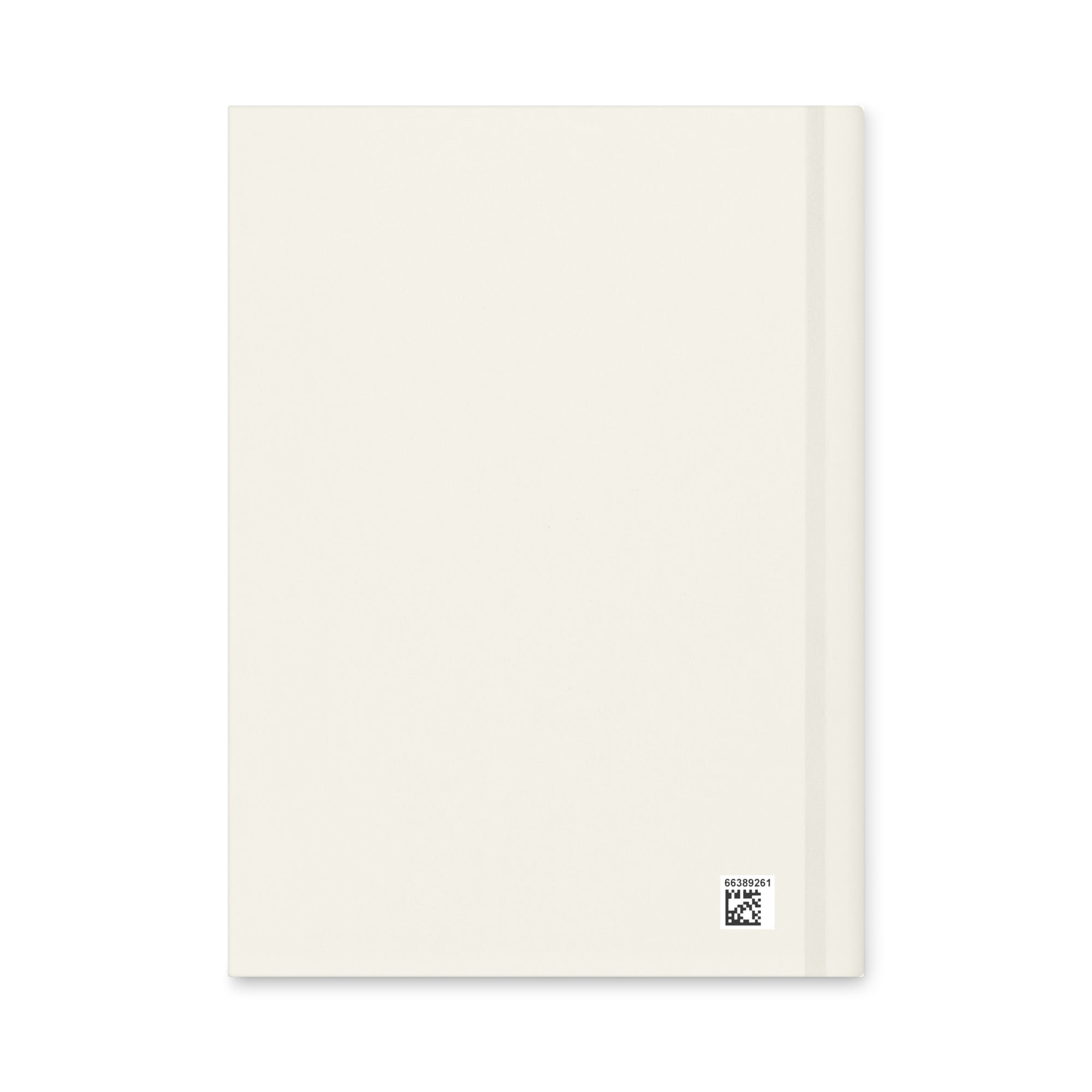 Back cover of the nature journal: plain ivory with a small printer code in the corner
