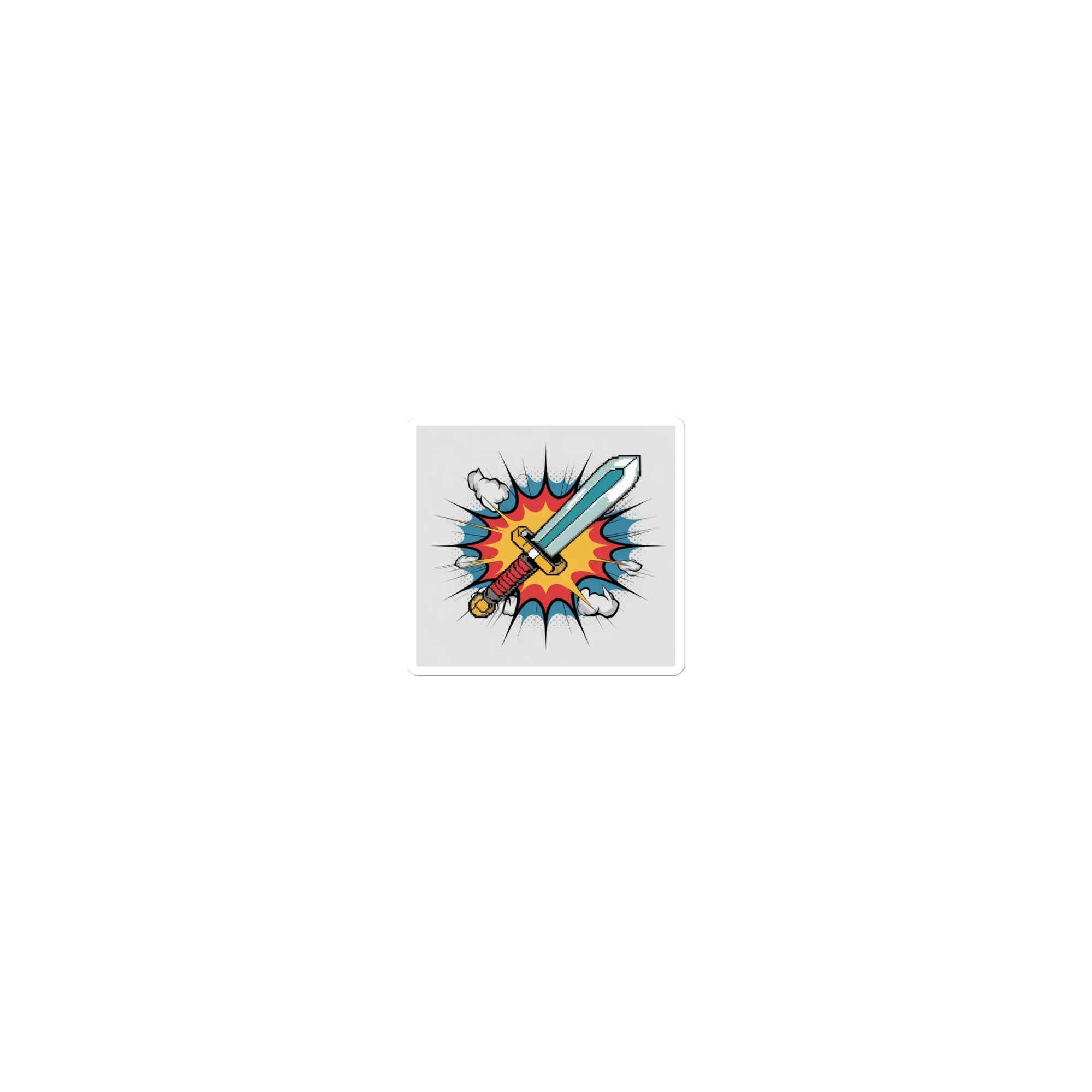 Pixel Sword Sticker – Retro Comic Gamer Weapon Decal - RaZits