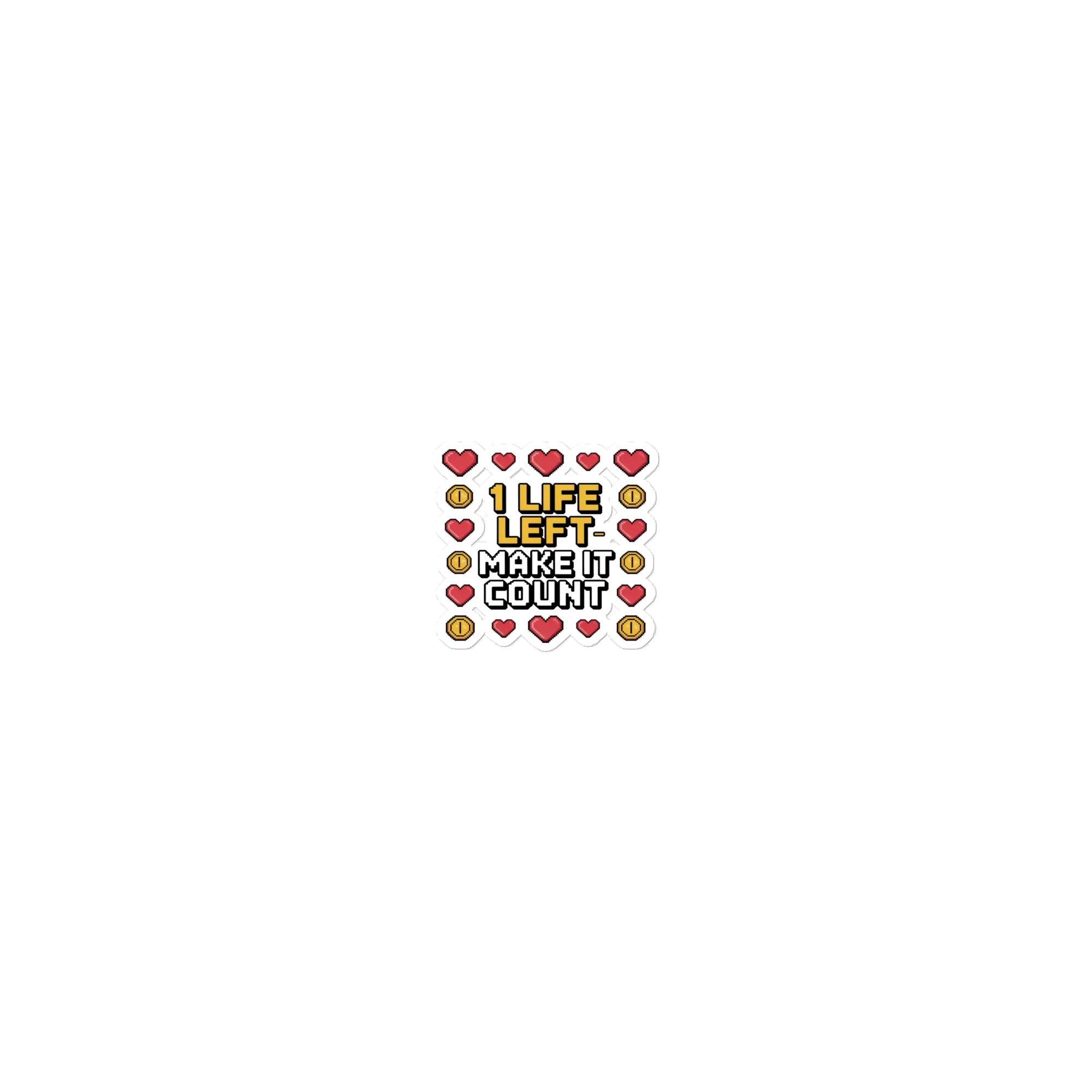 1 Life Left Sticker – Pixel Gamer Motivational Decal - RaZits