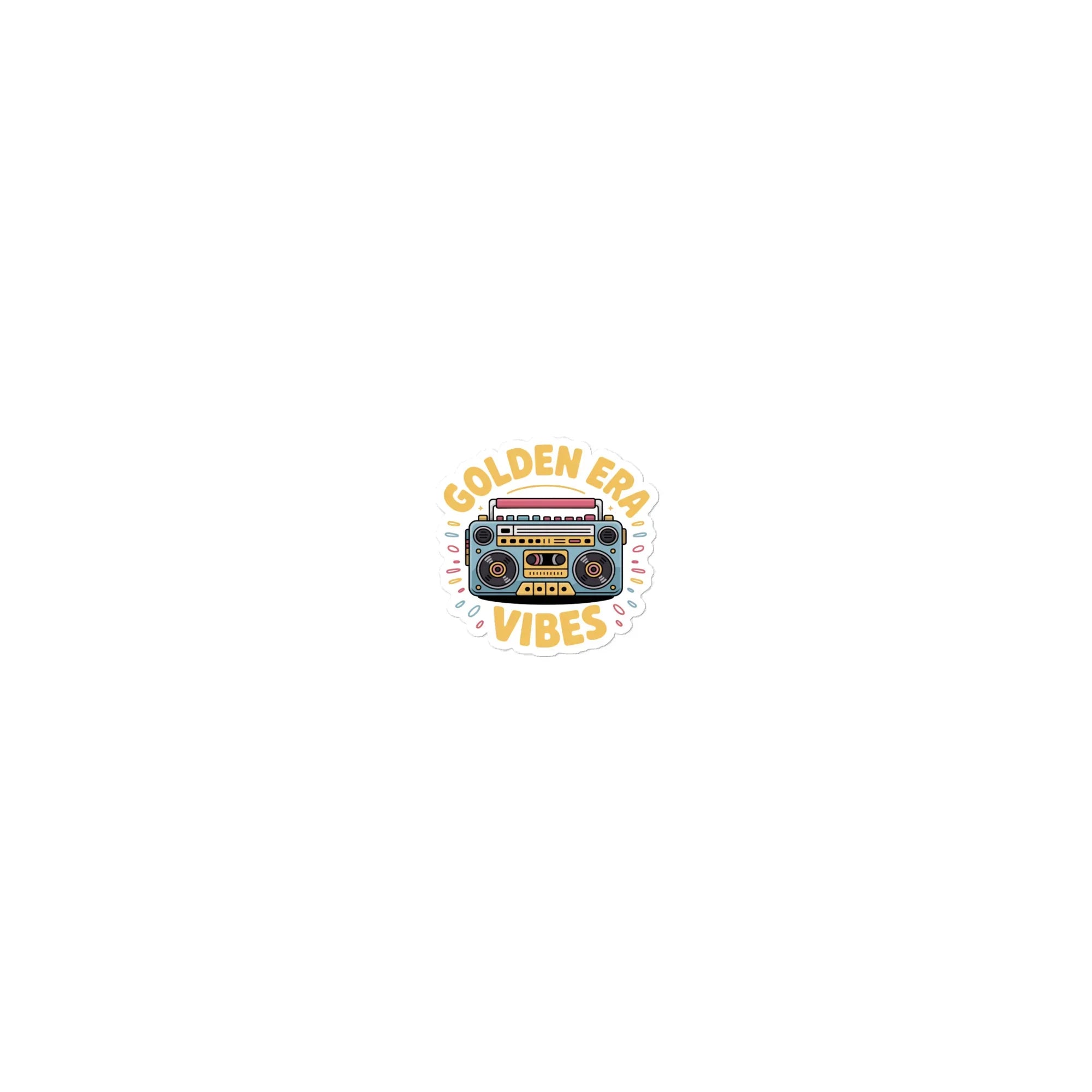 Golden Era Vibes Sticker – Retro Boombox Energy - RaZits