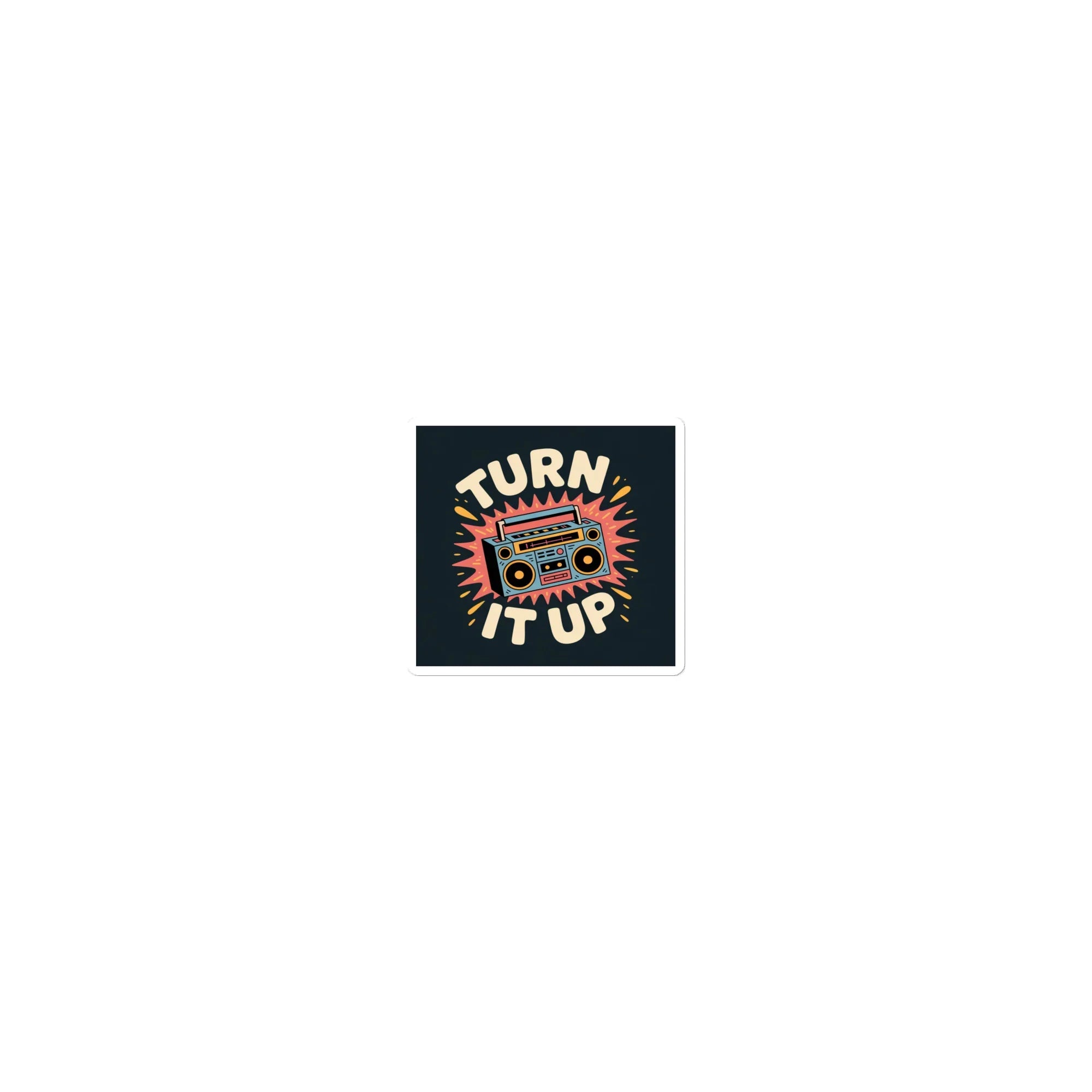 Turn It Up Sticker – Retro Boombox Pop Energy - RaZits