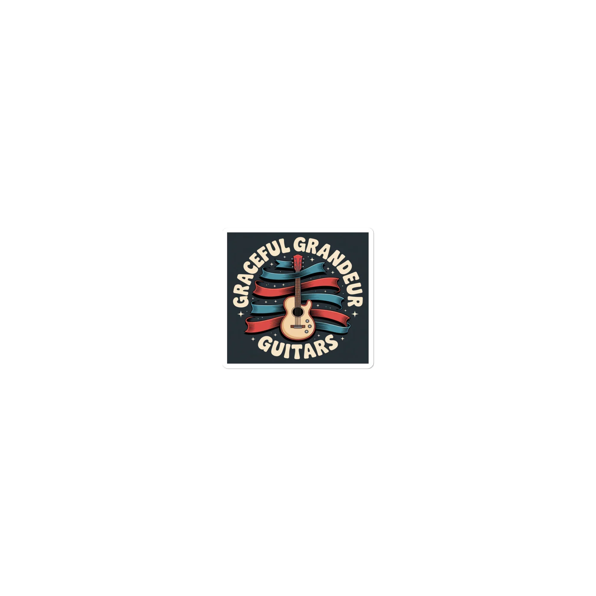 Graceful Grandeur Guitars Sticker – Retro Rock Ribbons - RaZits