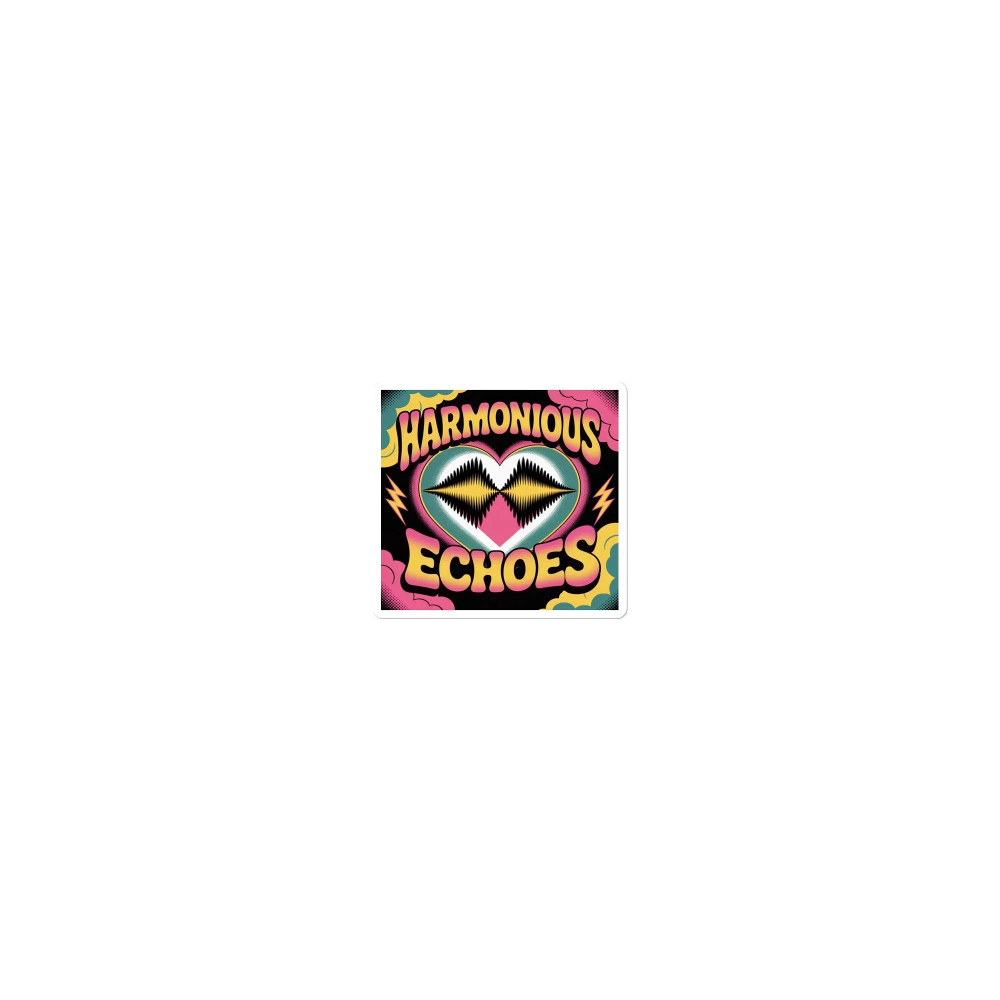 Harmonious Echoes Sticker – Retro Love Pulse - RaZits