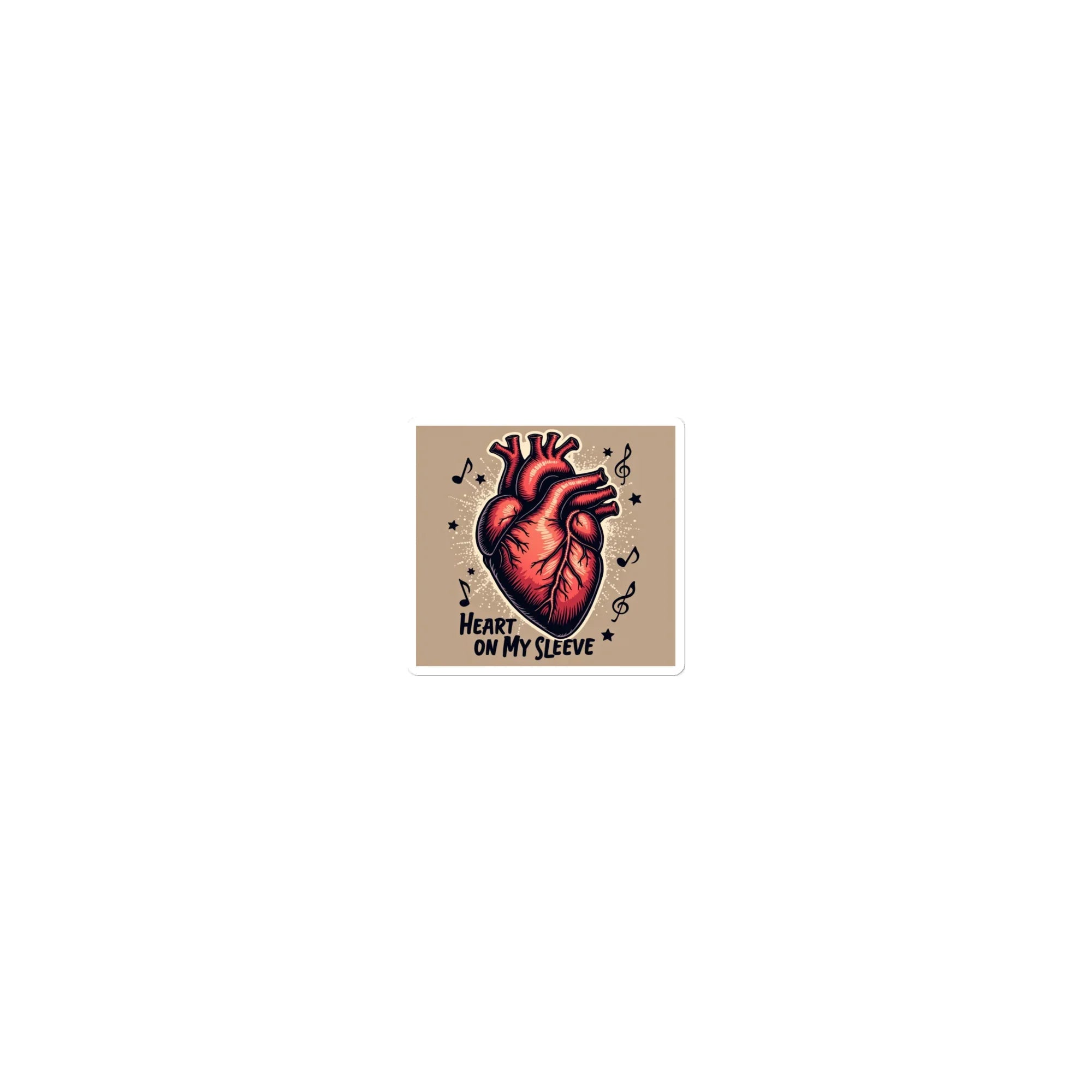 Heart on My Sleeve Sticker – Anatomical Melody Icon - RaZits