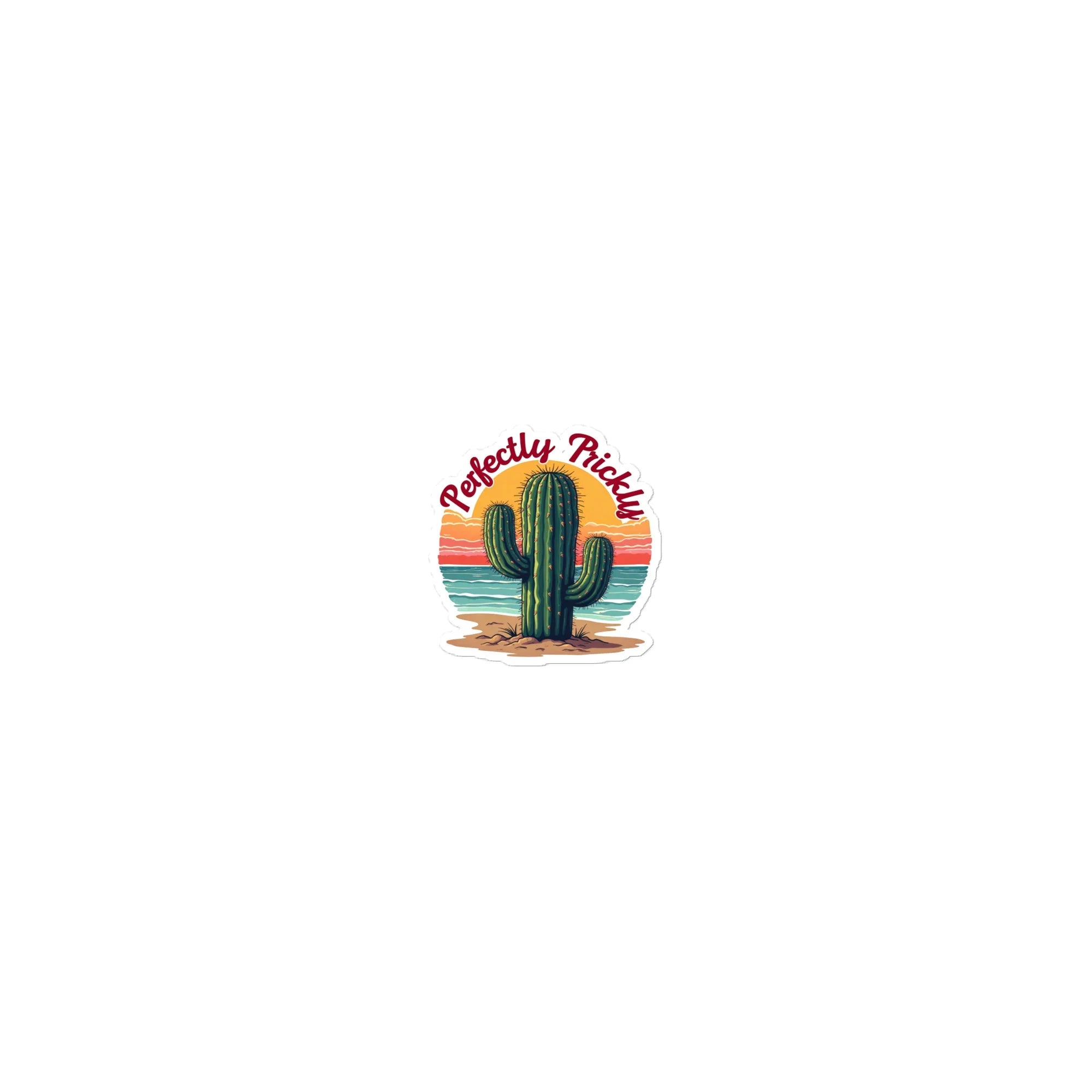 Perfectly Prickly Sticker – Bold Cactus Sunset Vibe - RaZits