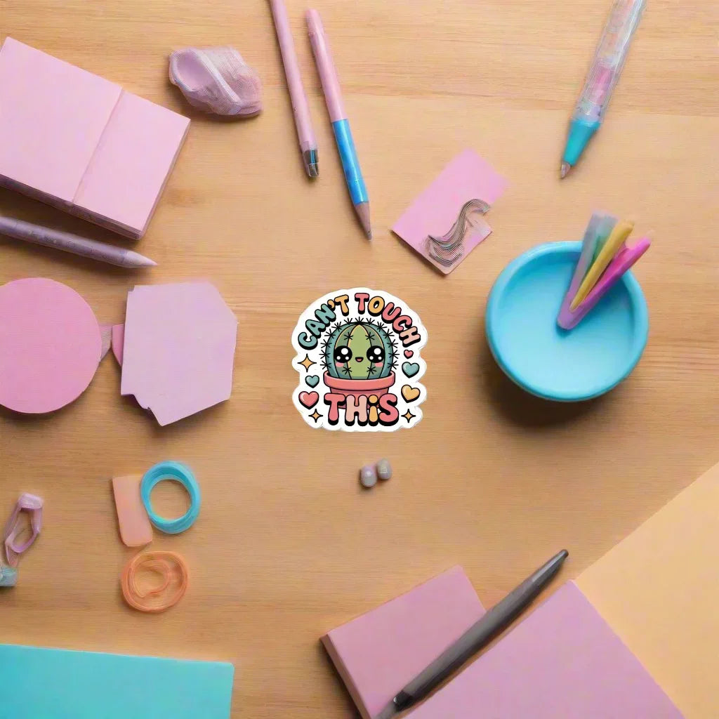 Cactus Sticker – Can’t Touch This Funny Plant Decal - RaZits