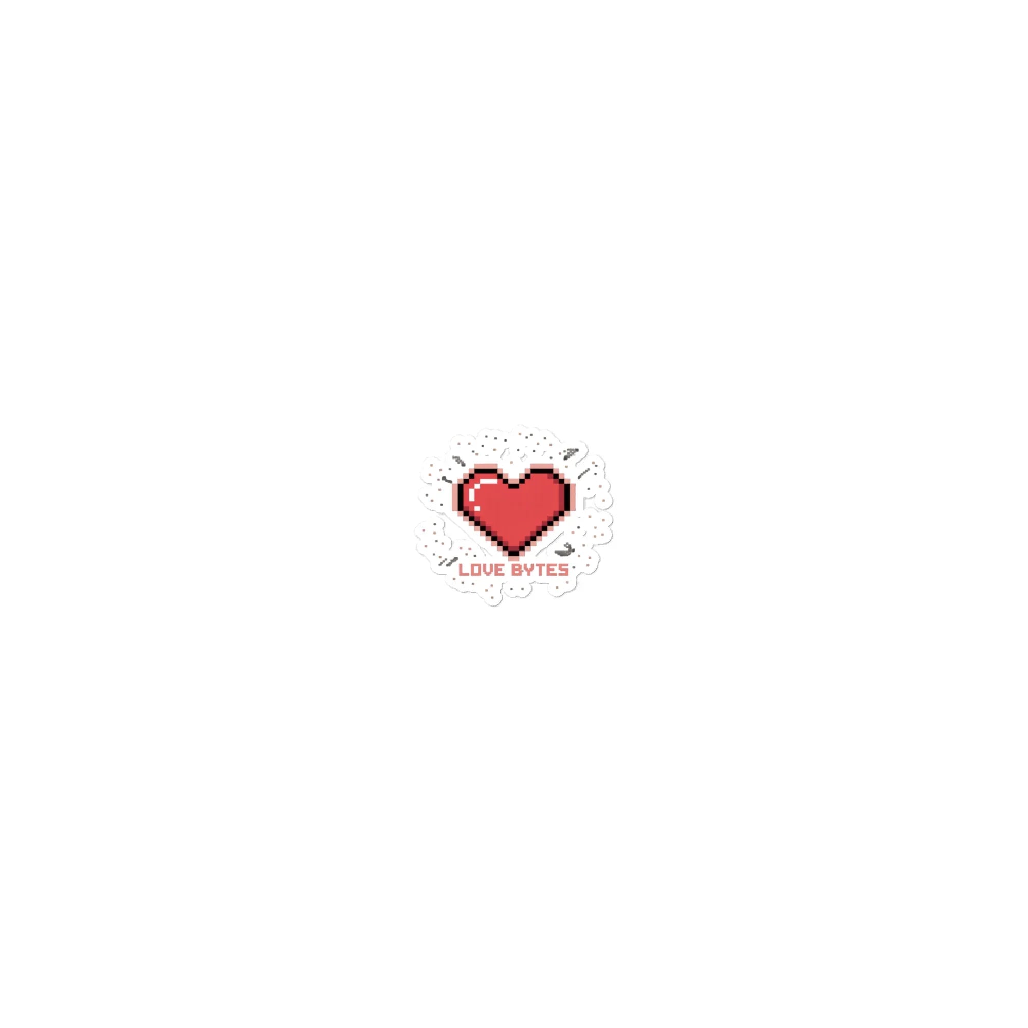 Love Bytes Pixel Heart Sticker for Retro Gamers - RaZits