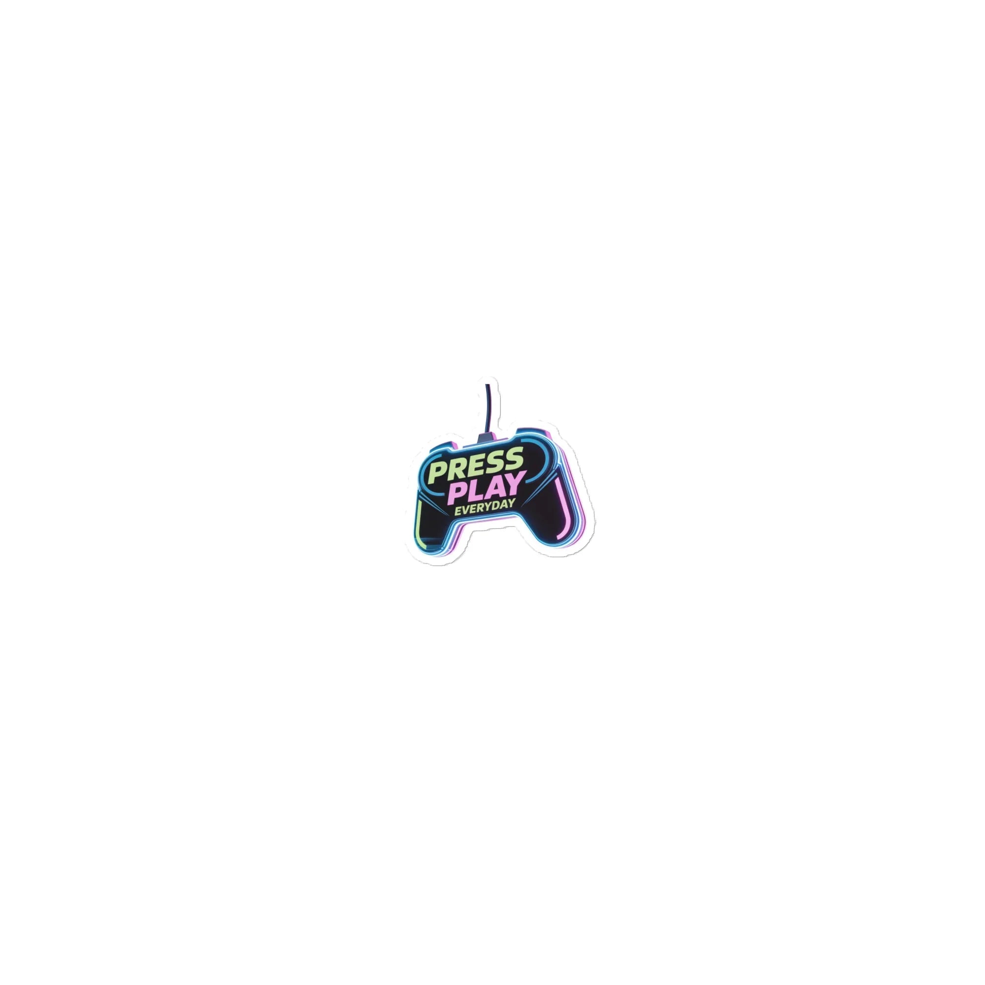 Press Play Everyday – Neon Gamer Controller Sticker - RaZits