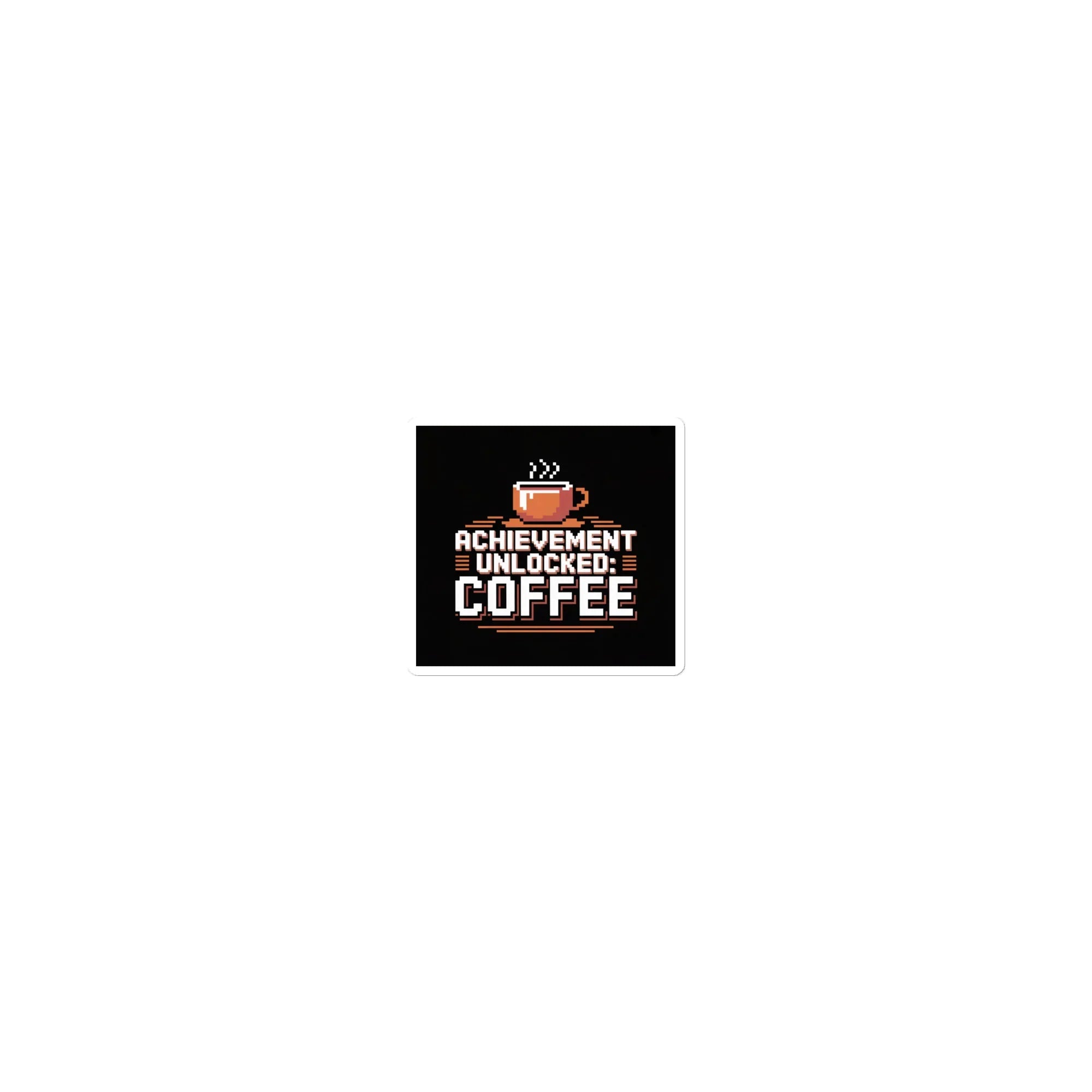 Achievement Unlocked: Coffee – Retro Gamer Pixel Art Sticker - RaZits
