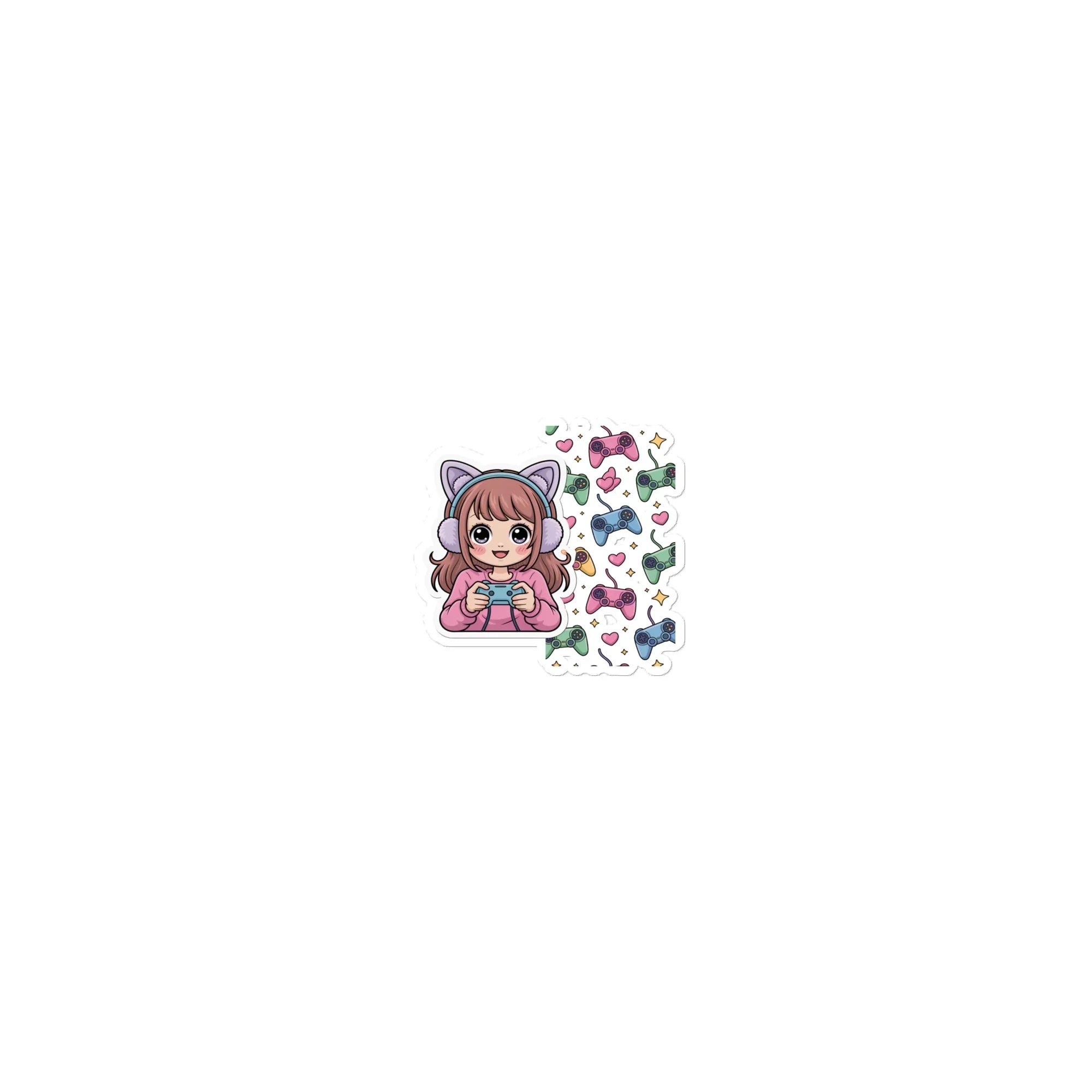 Kawaii Gamer Girl Sticker – Cute Anime Gaming Aesthetic for Cozy Setups - RaZits