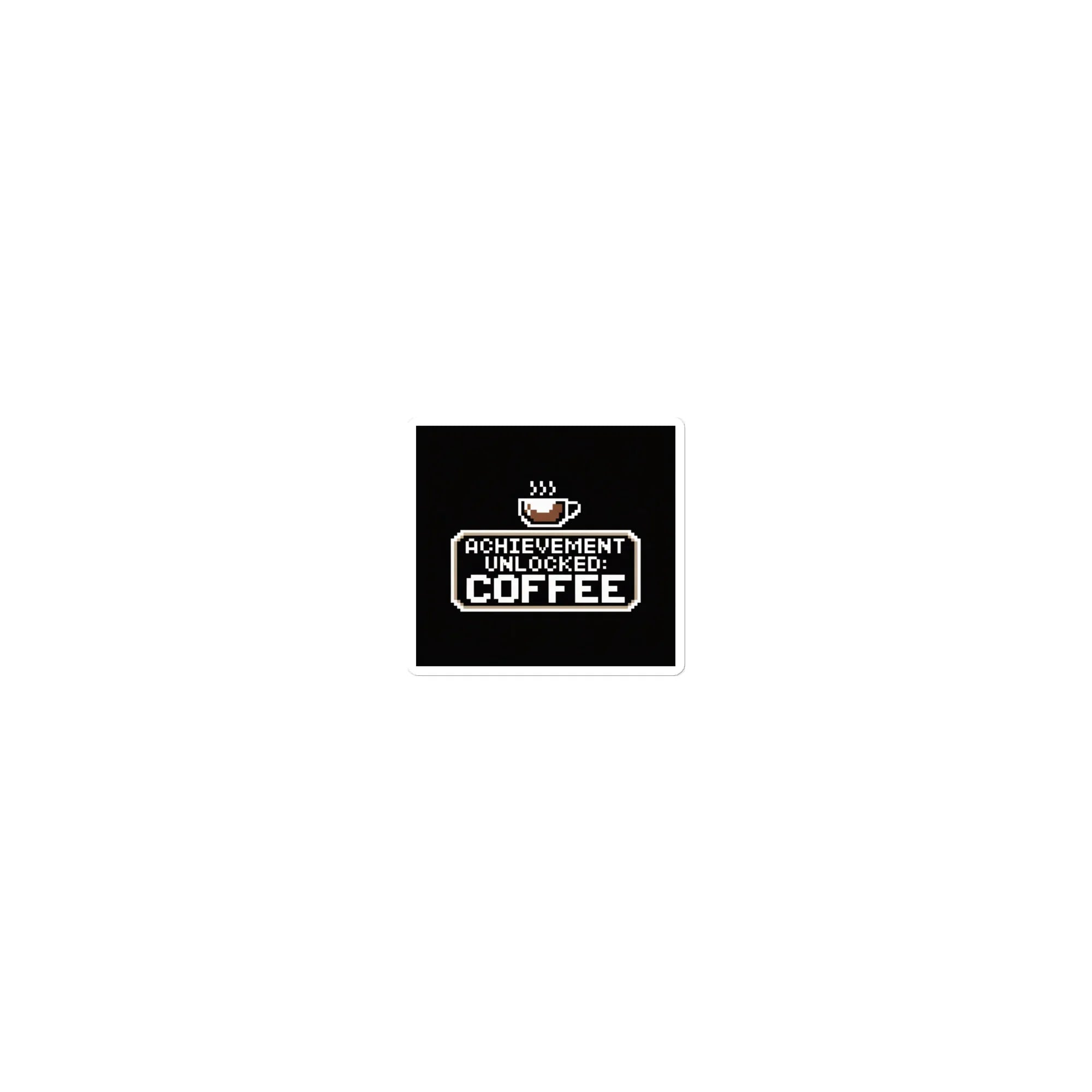 Achievement Unlocked: Coffee – Retro Pixel Gamer Sticker for Caffeine Lovers - RaZits