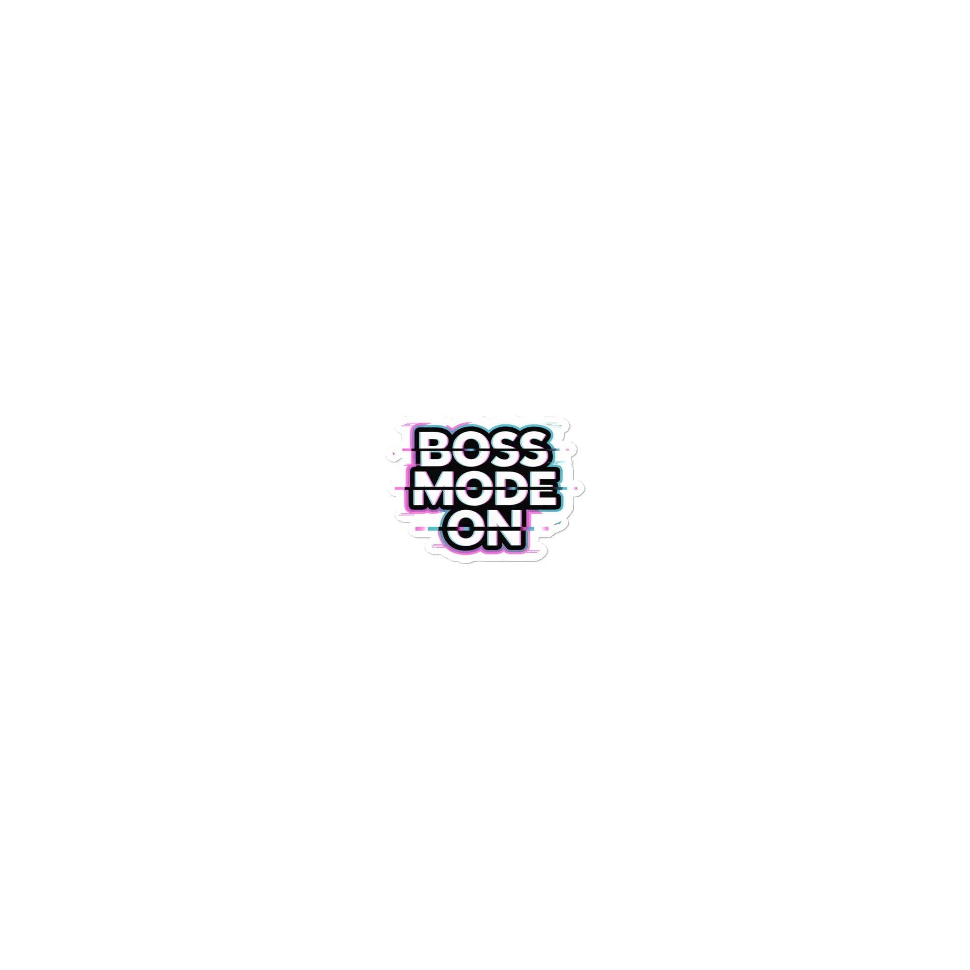 Boss Mode On – Glitch Aesthetic Gaming Motivation Sticker - RaZits