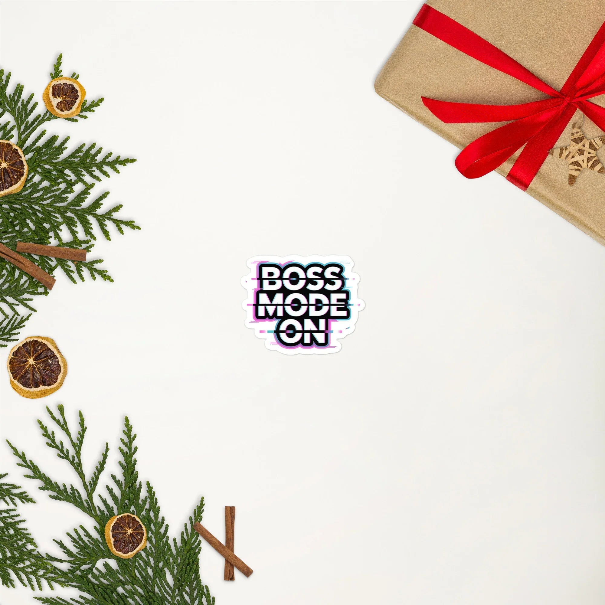 Boss Mode On – Glitch Aesthetic Gaming Motivation Sticker - RaZits