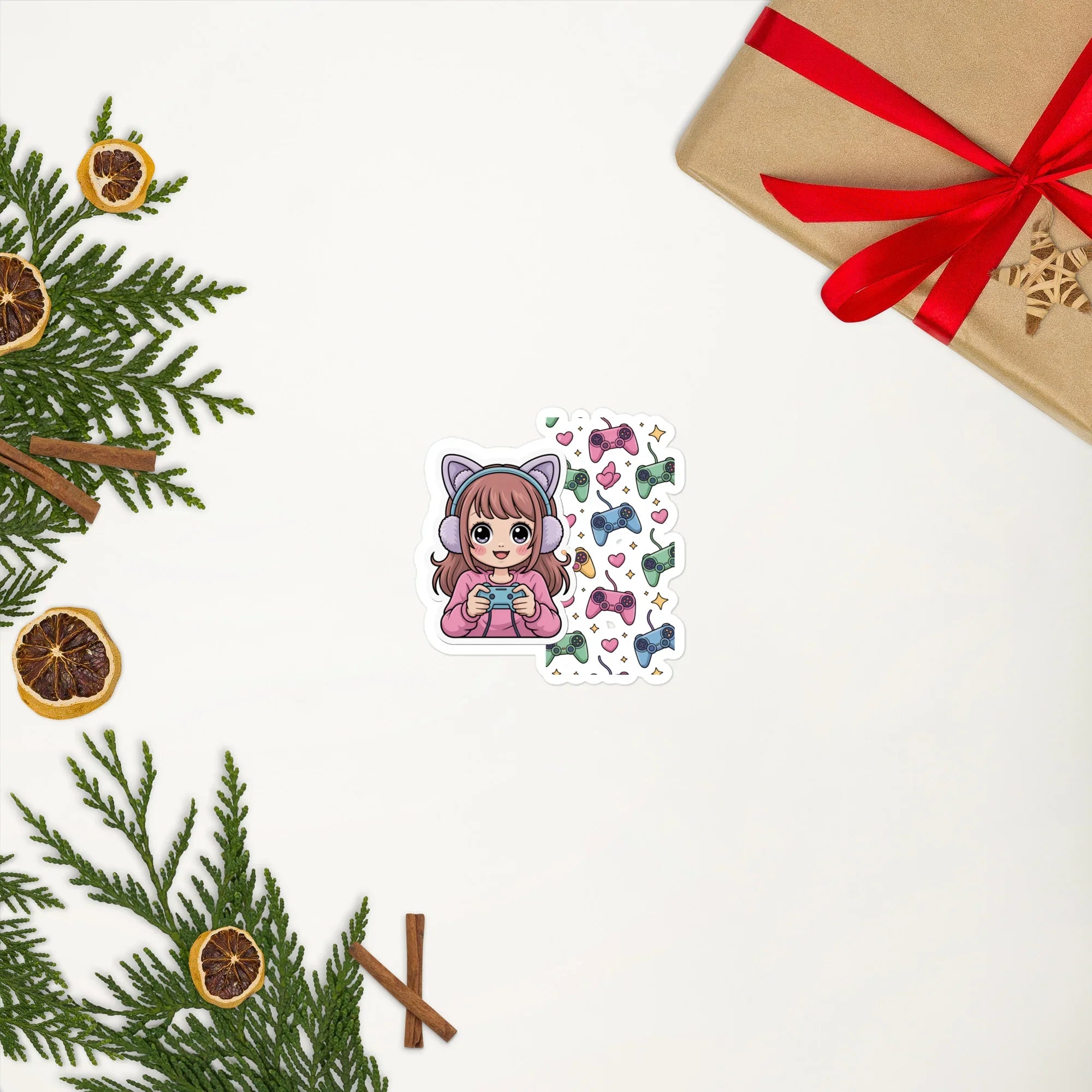 Kawaii Gamer Girl Sticker – Cute Anime Gaming Aesthetic for Cozy Setups - RaZits