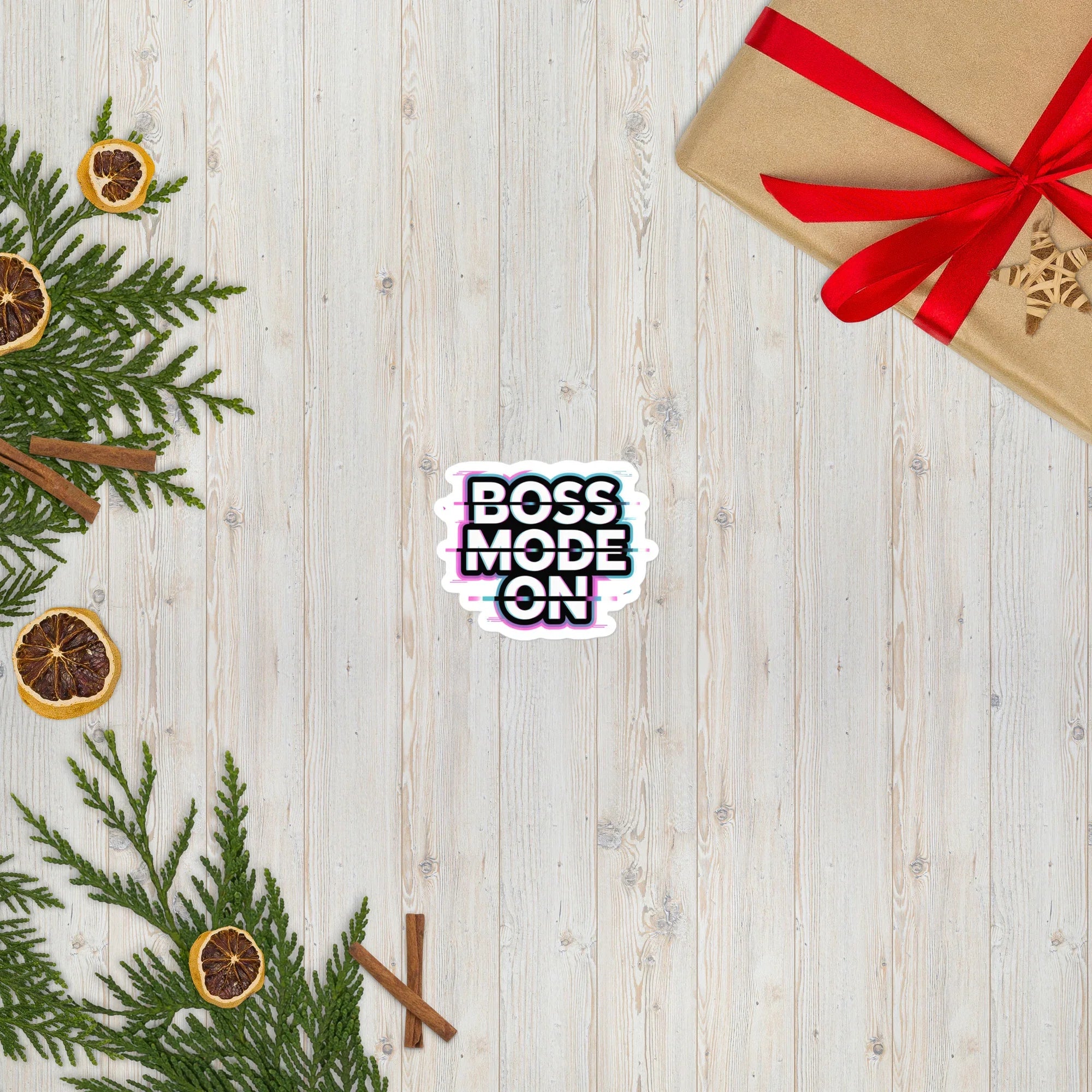 Boss Mode On – Glitch Aesthetic Gaming Motivation Sticker - RaZits