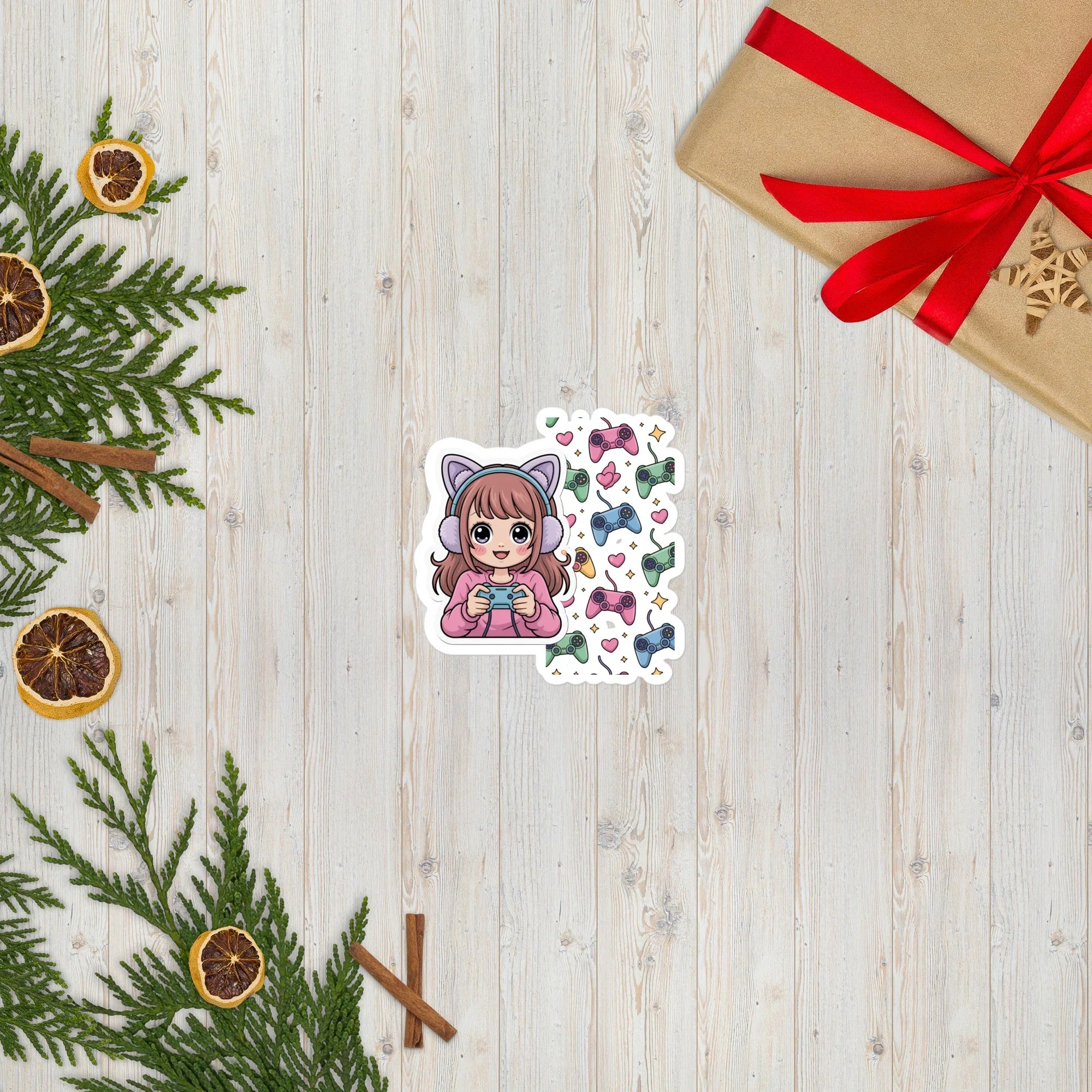 Kawaii Gamer Girl Sticker – Cute Anime Gaming Aesthetic for Cozy Setups - RaZits