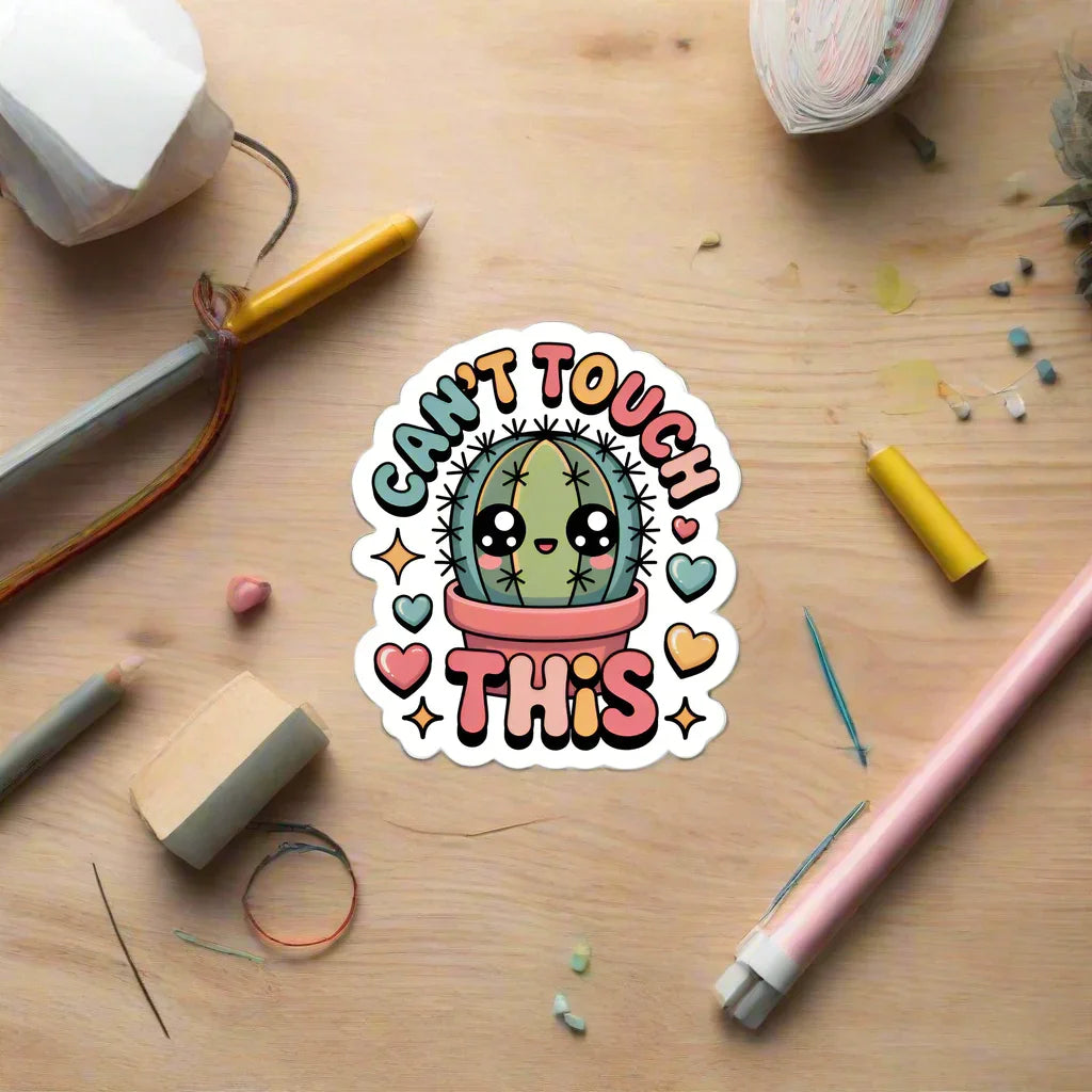 Cactus Sticker – Can’t Touch This Funny Plant Decal - RaZits