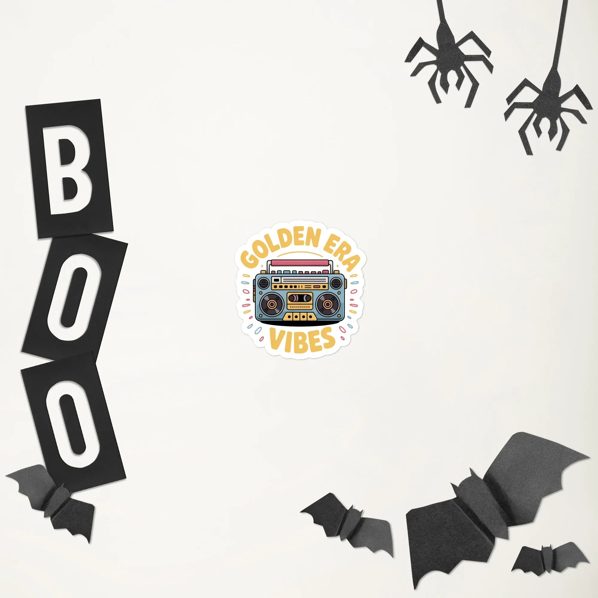 Golden Era Vibes Sticker – Retro Boombox Energy - RaZits