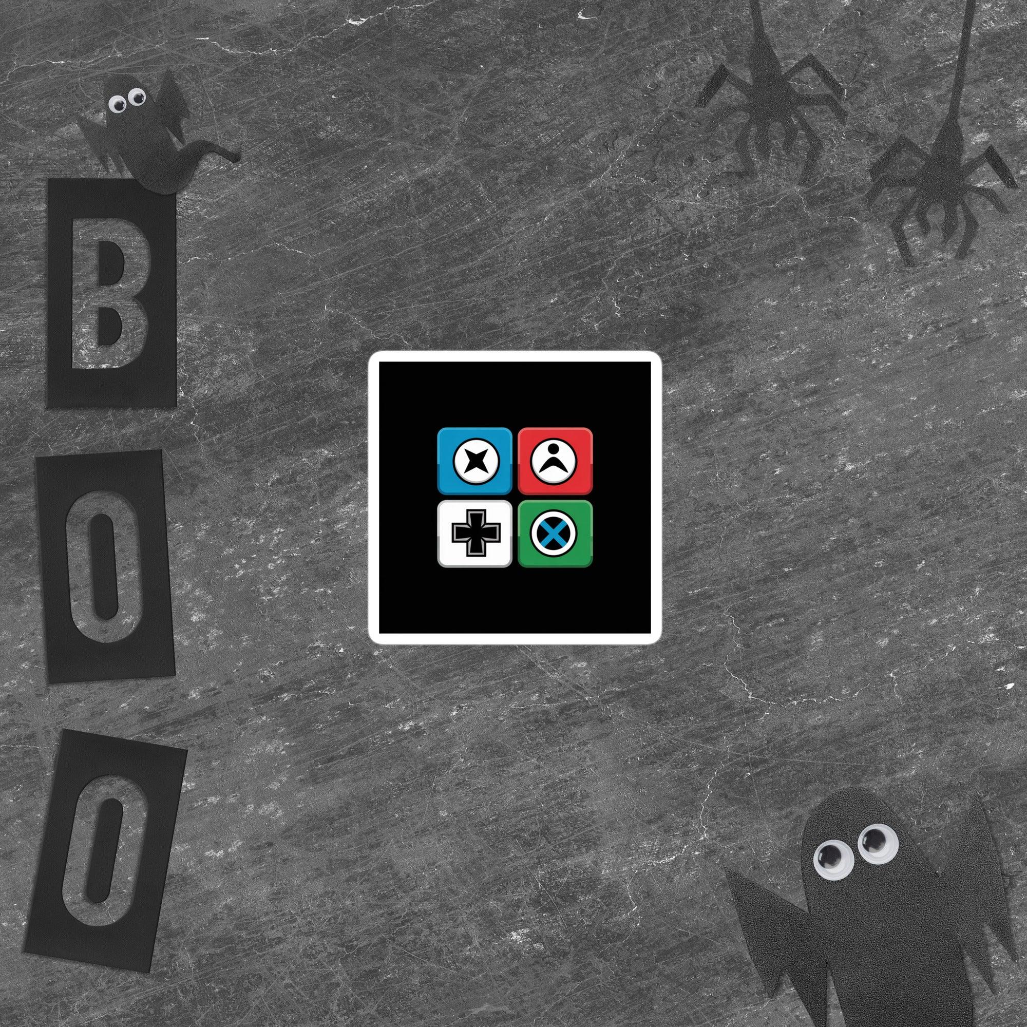 Gamer Button Sticker – Retro Console Symbol Decal - RaZits