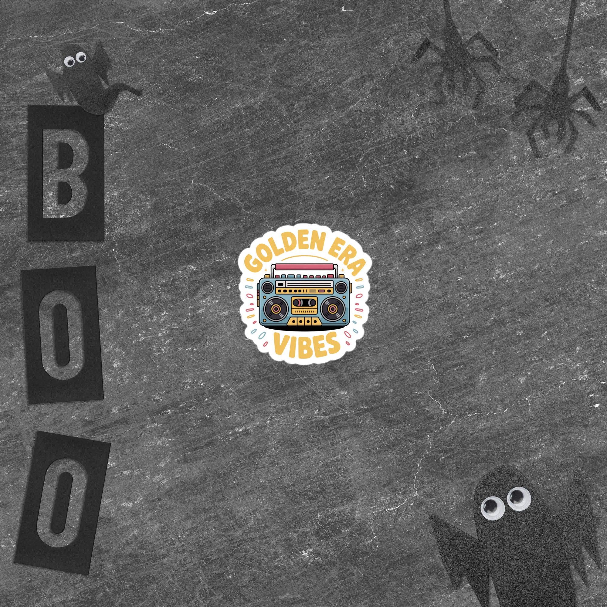 Golden Era Vibes Sticker – Retro Boombox Energy - RaZits