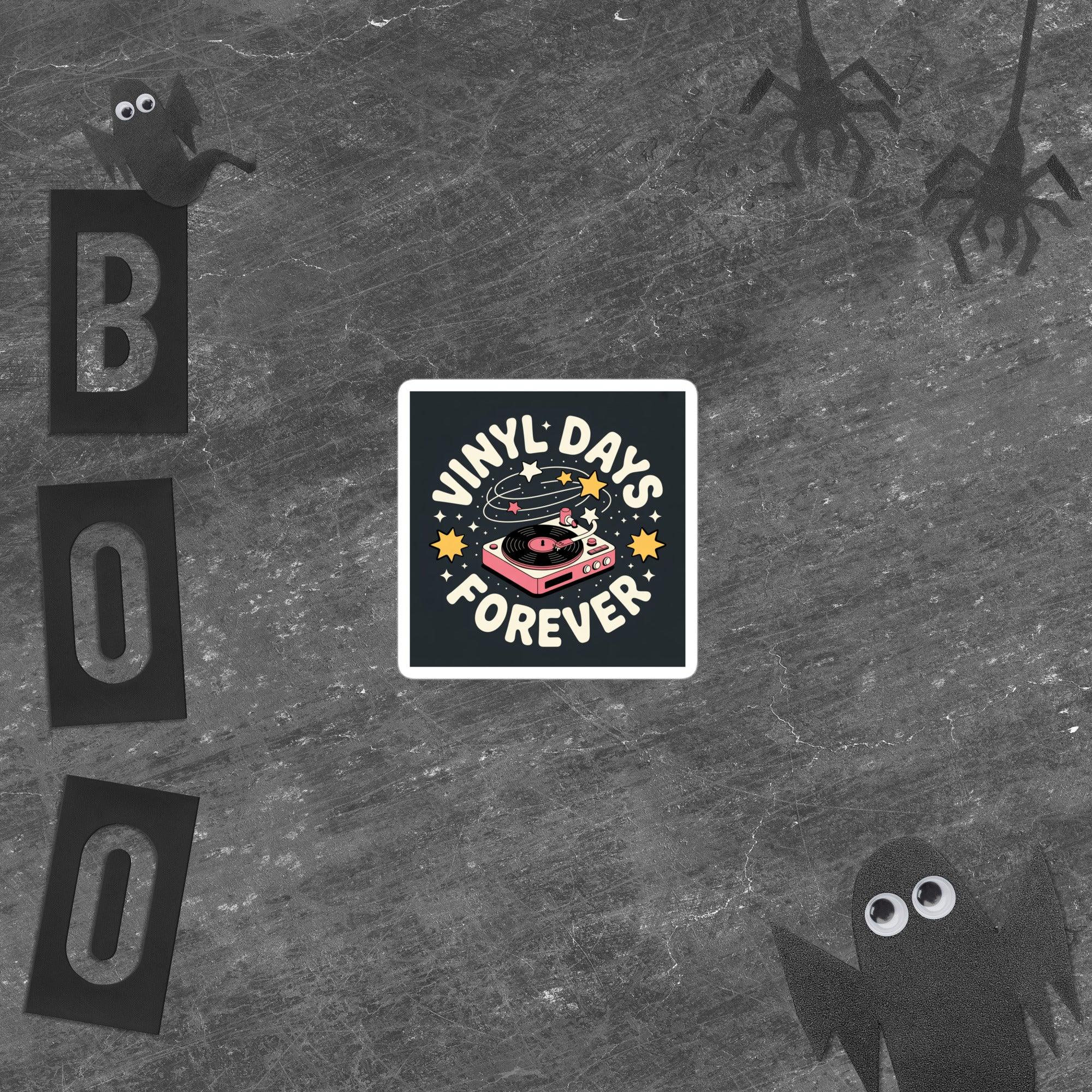 Vinyl Days Forever Sticker – Cosmic Record Player Vibes - RaZits