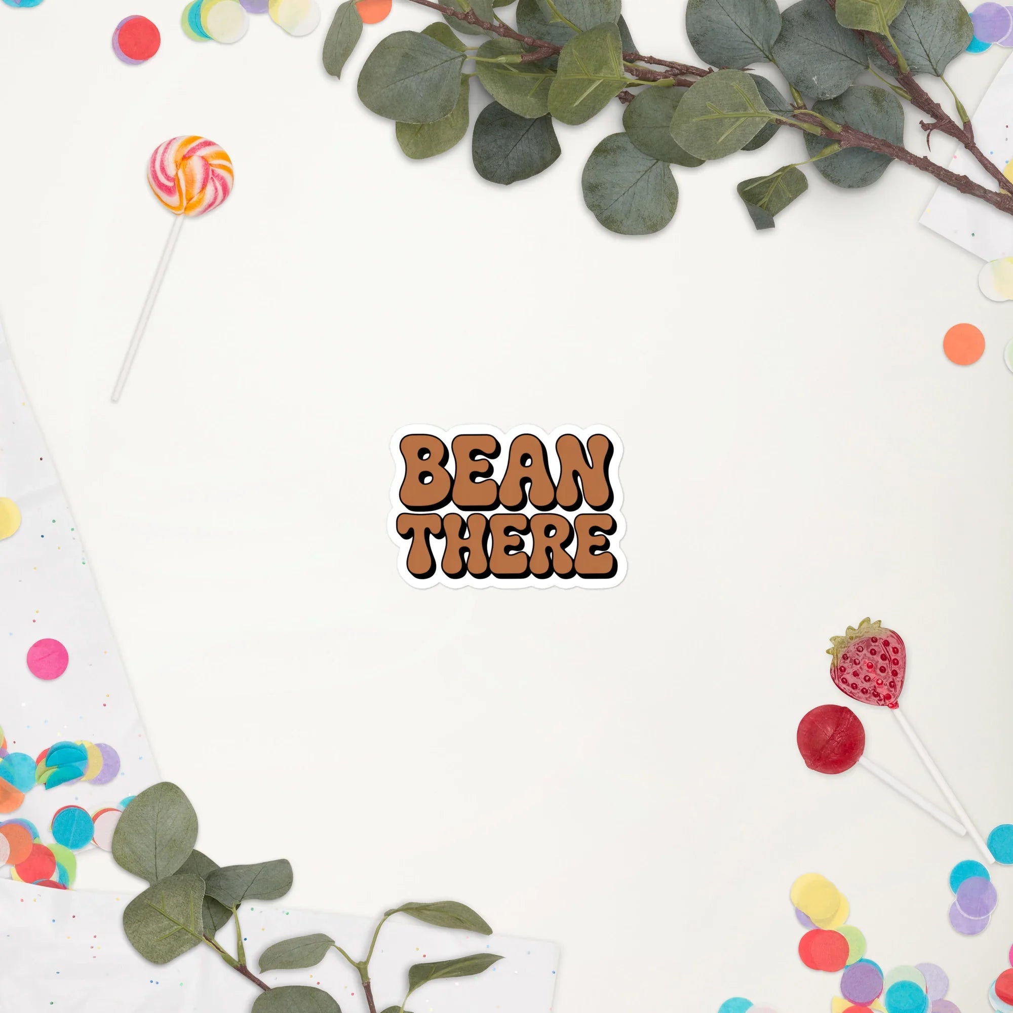 Bean There Sticker – Retro Coffee Pun Vinyl - RaZits