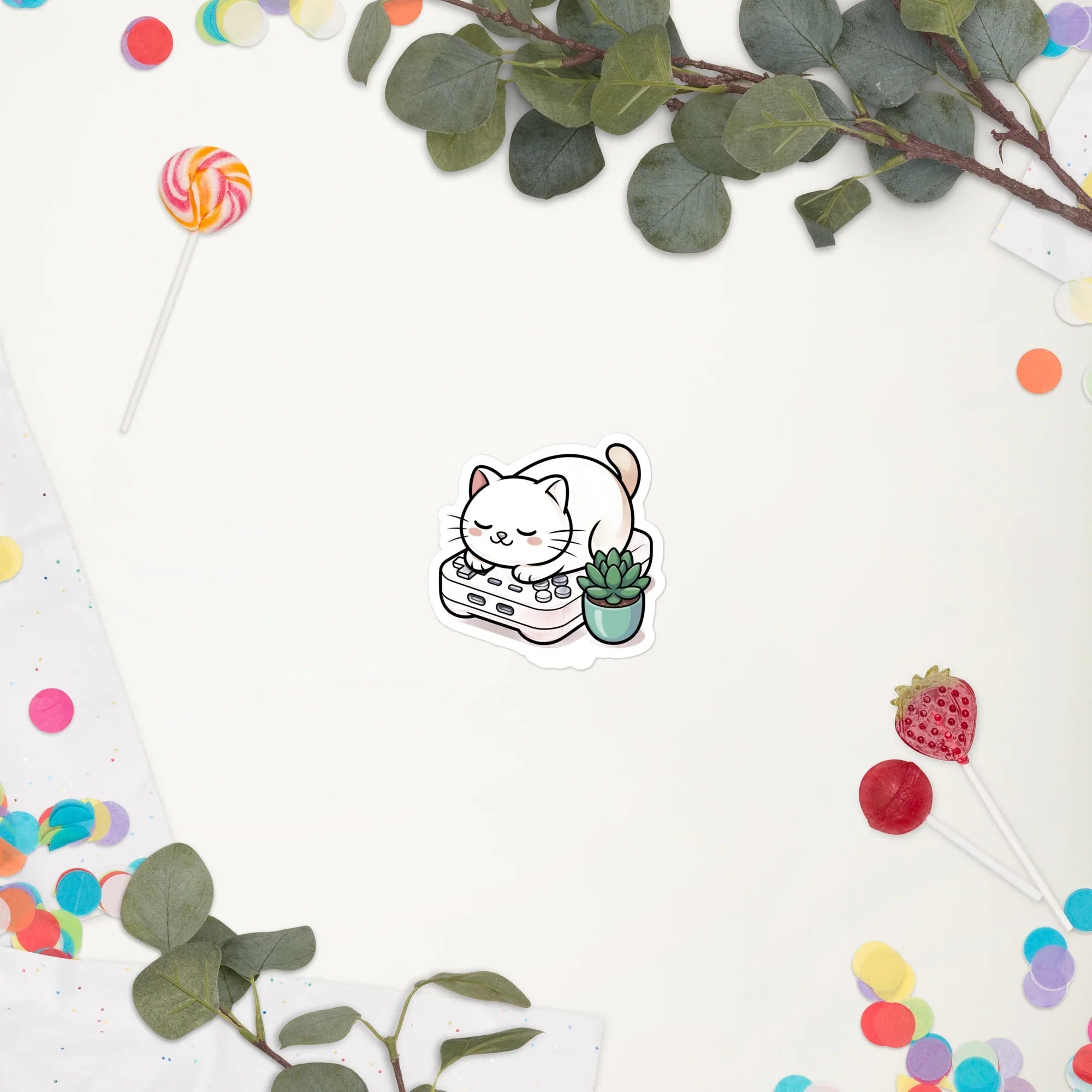 Catnap Console – Cozy Gamer Companion Sticker - RaZits