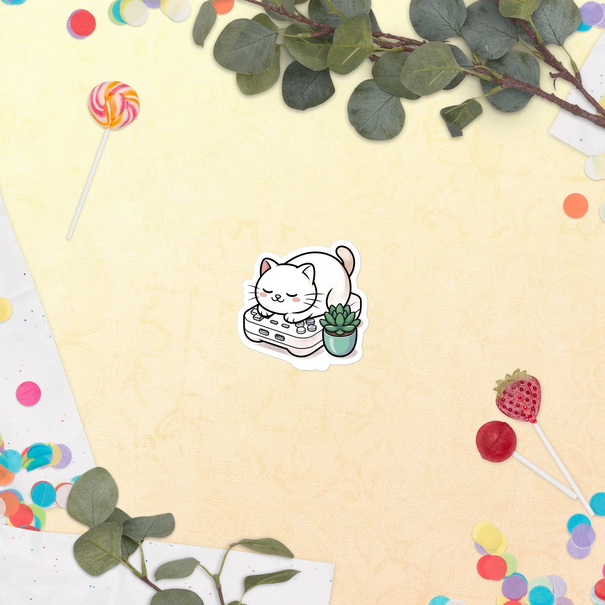 Catnap Console – Cozy Gamer Companion Sticker - RaZits