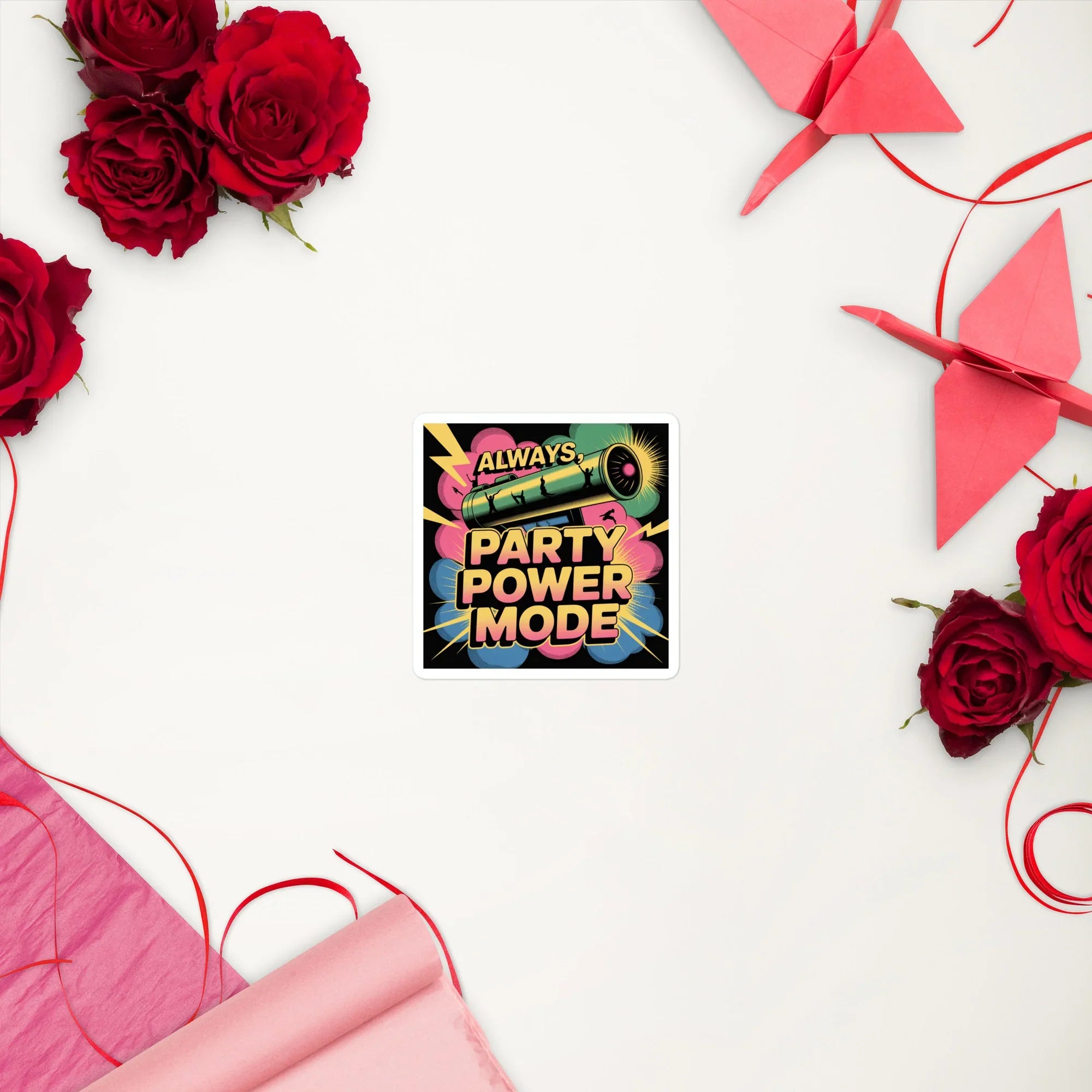 Always, Party Power Mode Sticker – Neon Dance Vinyl - RaZits