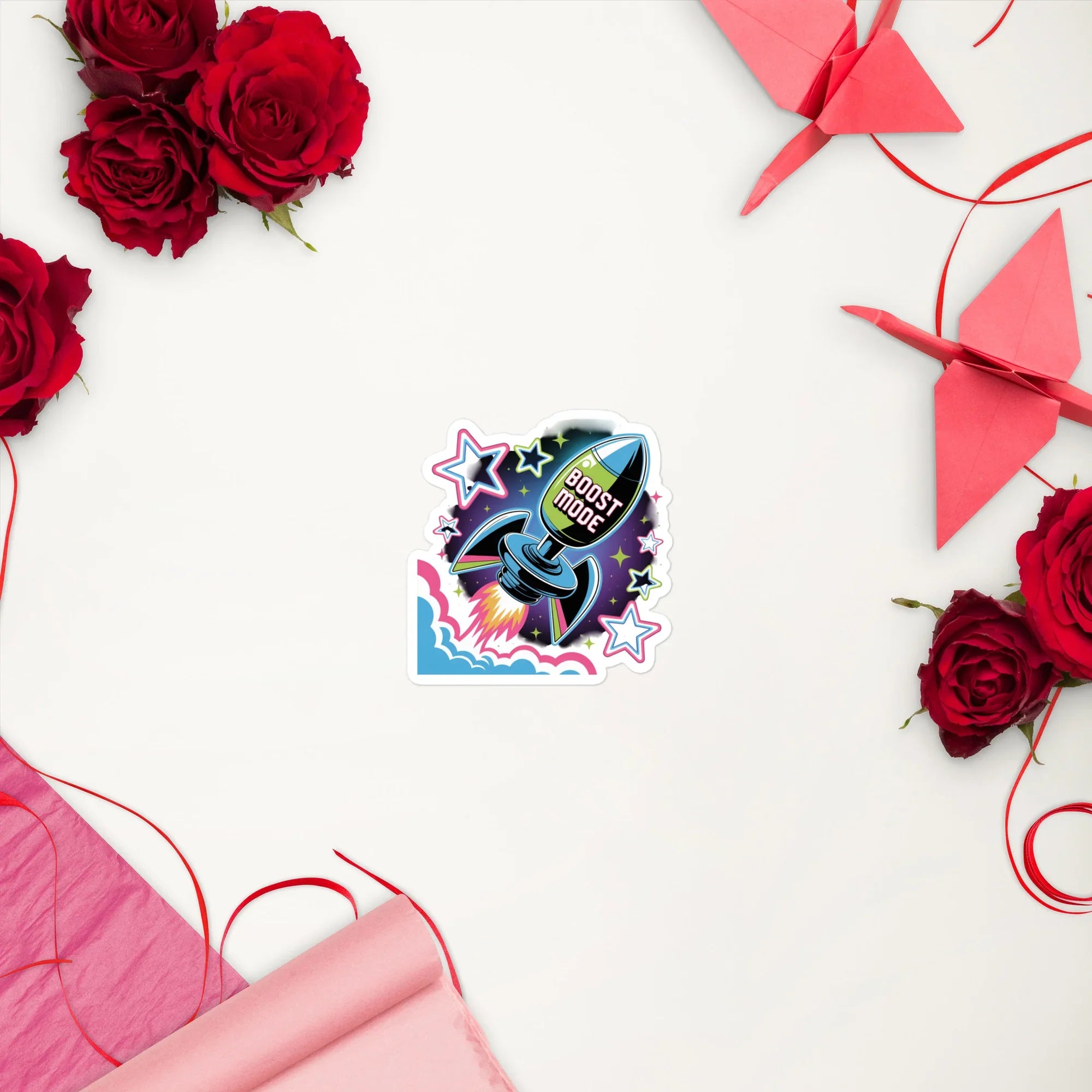 Boost Mode Rocket – Retro Gaming Power Up Sticker - RaZits